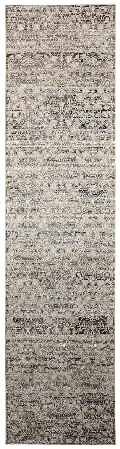 Caprio Transitional Damask - Gray/Ivory/Tan