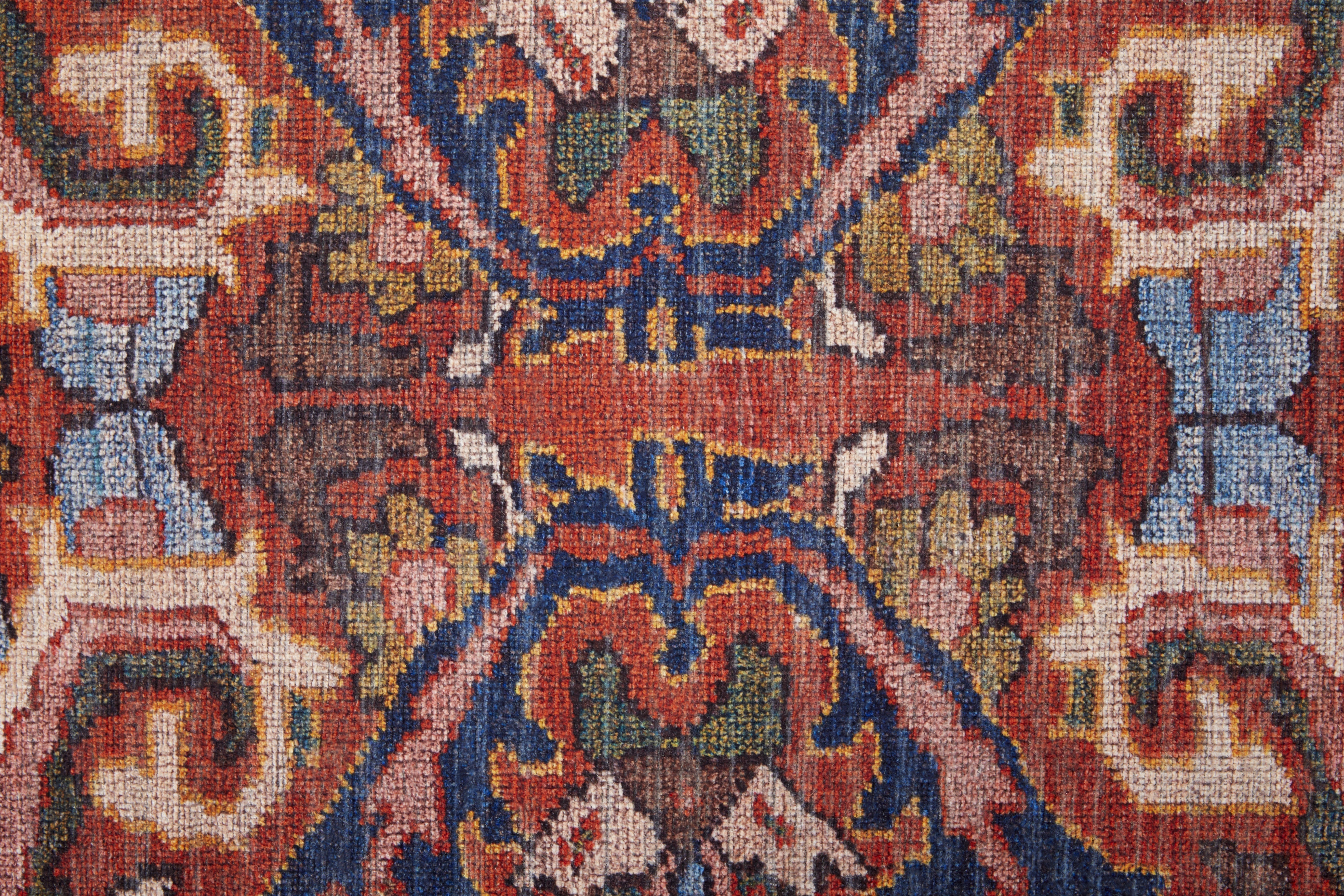 Rawlins Transitional Medallion - Red/Tan/Blue Area Rug