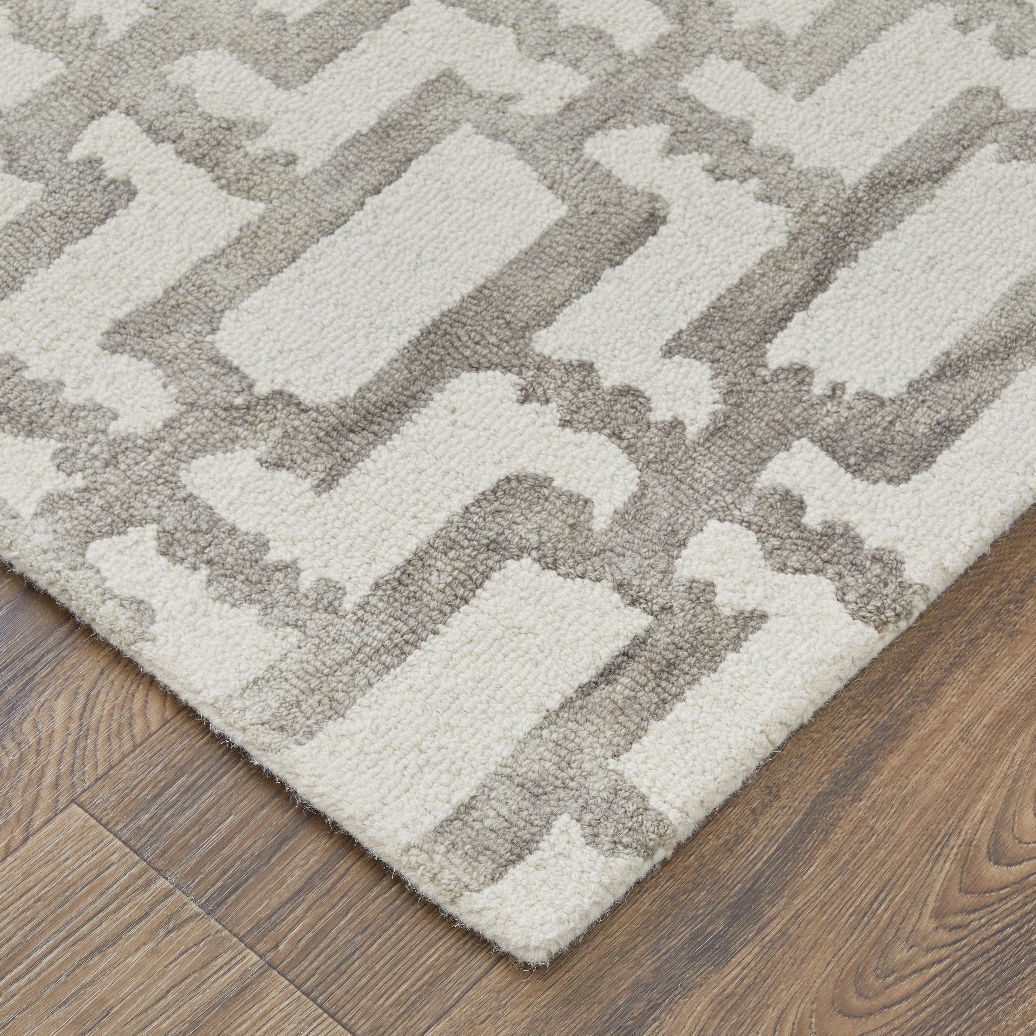 Lorrain Modern Geometric - Ivory/Taupe Area Rug