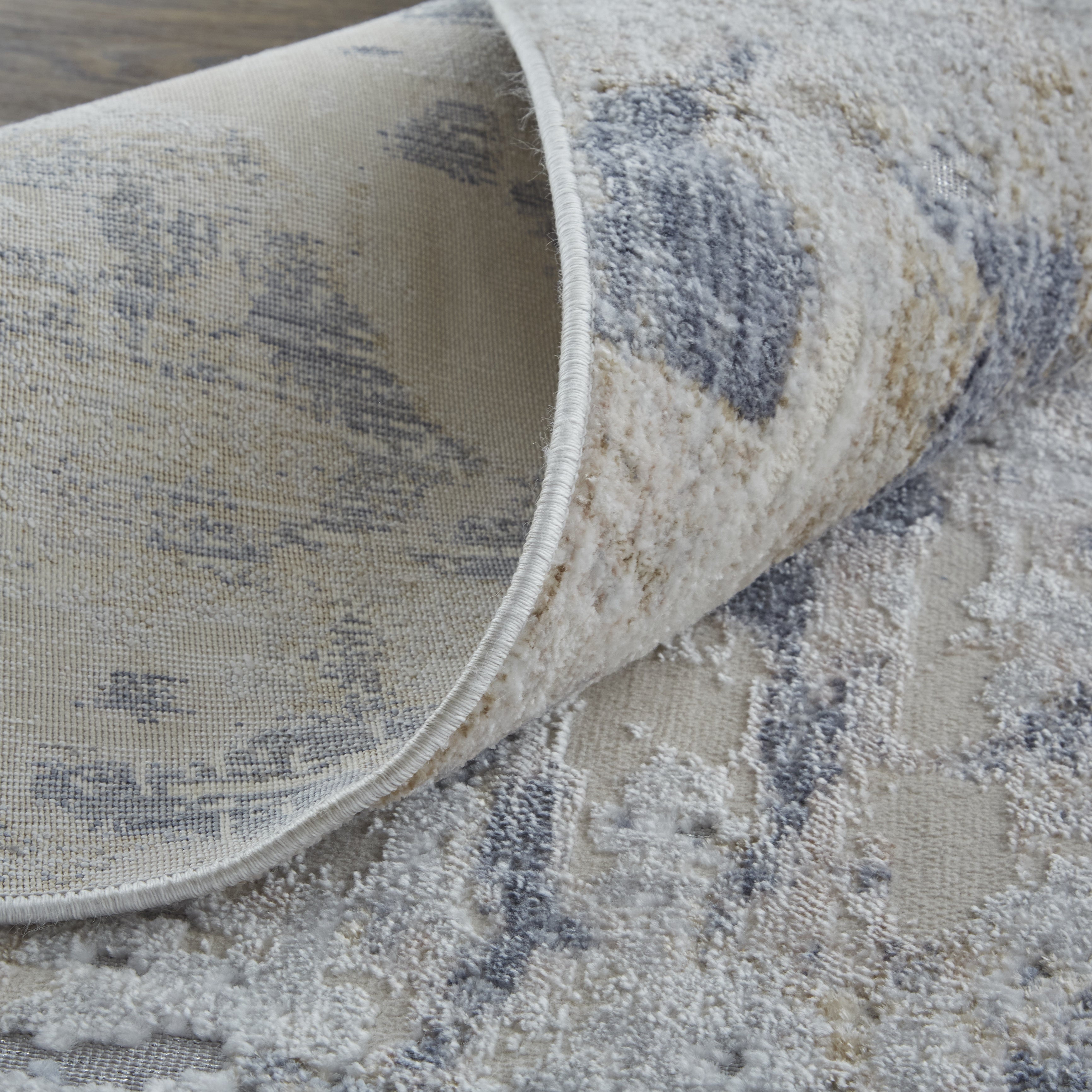 Laina Transitional Abstract - Ivory/Gray/Blue Area Rug