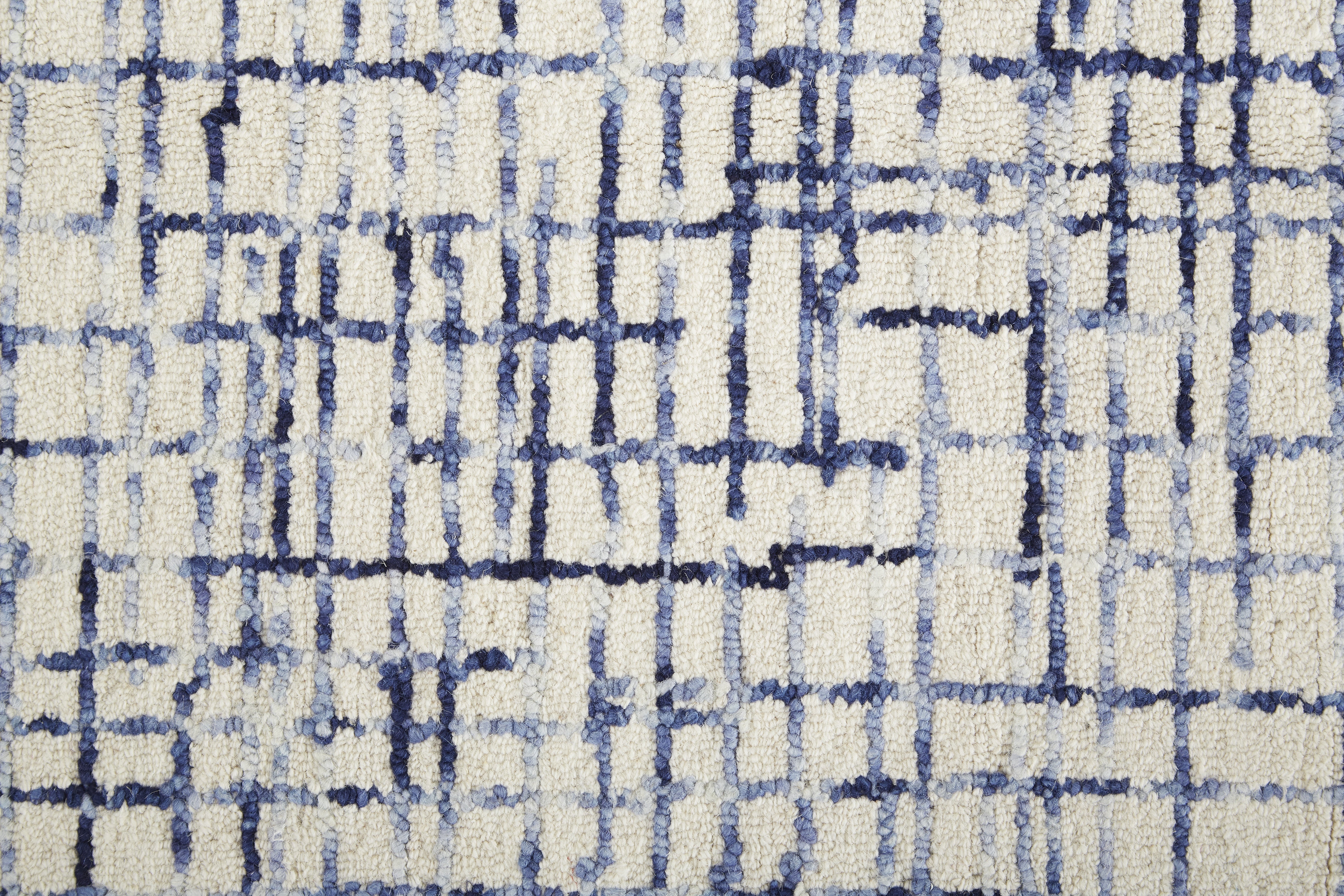 Maddox Transitional Abstract - Ivory/Blue Area Rug