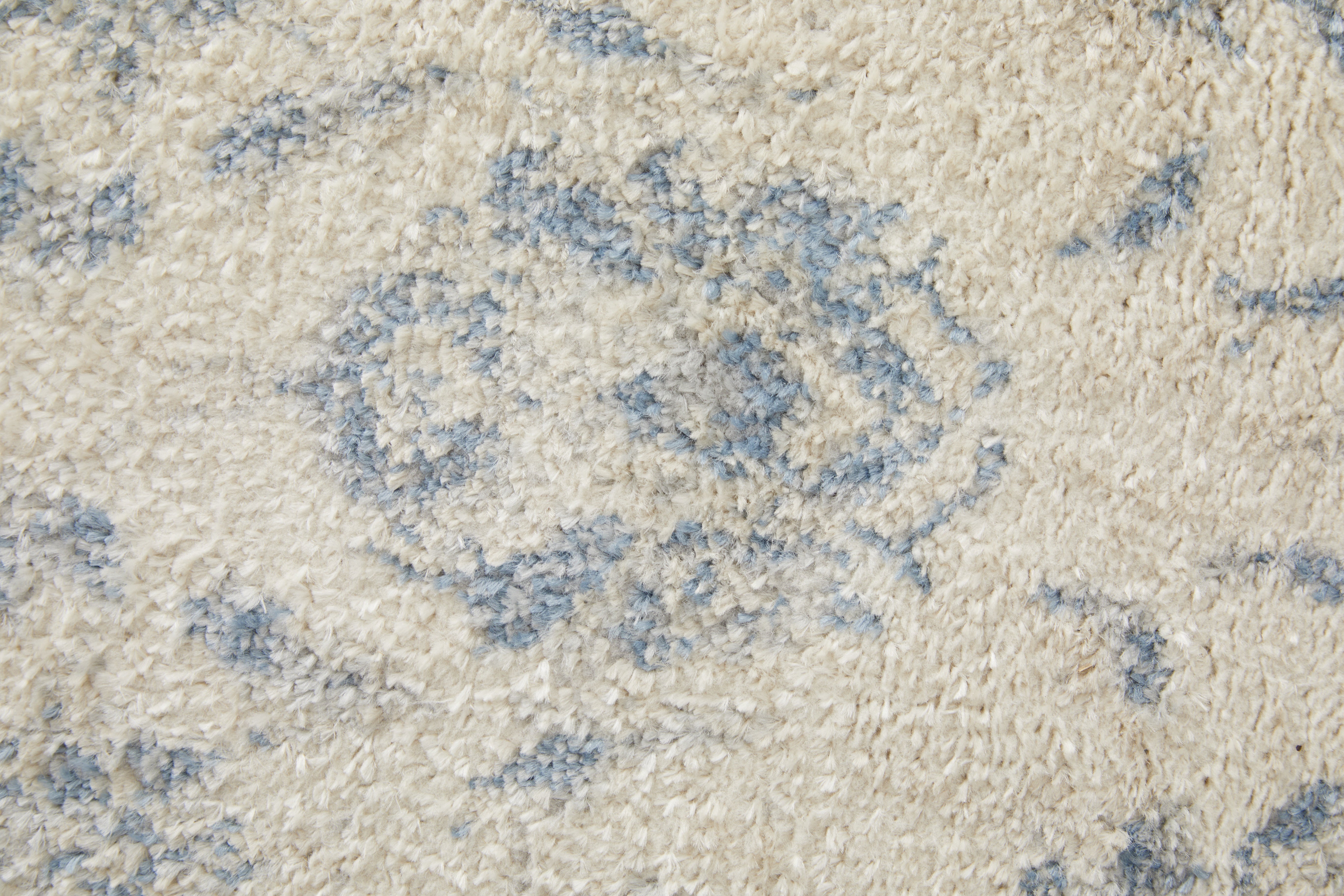 Camellia Transitional Floral & Botanical - Ivory/Blue