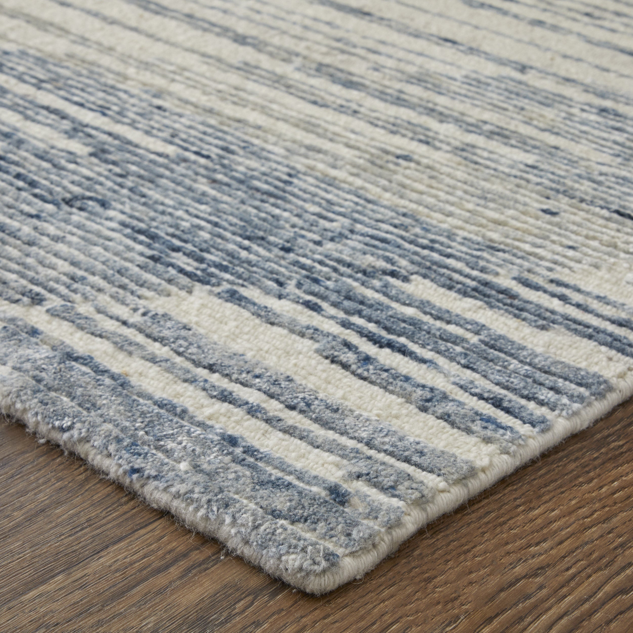 Brighton Modern Abstract - Ivory/Blue/Silver Area Rug