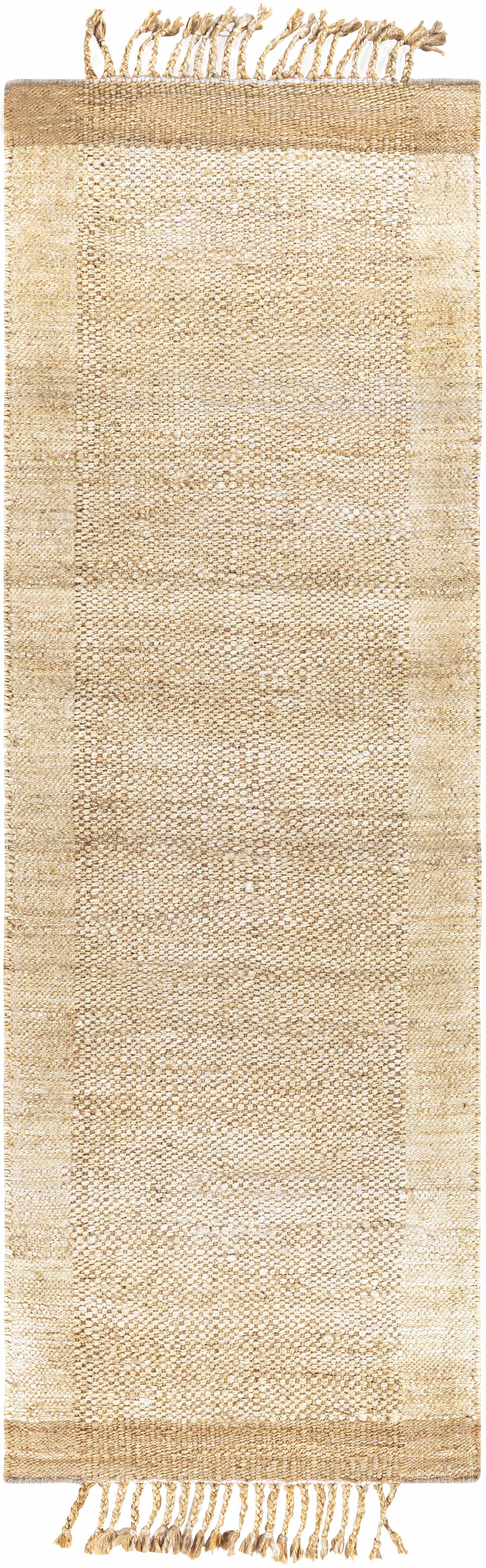 Sophisticated Light Brown Hand Woven Jute Area Rug