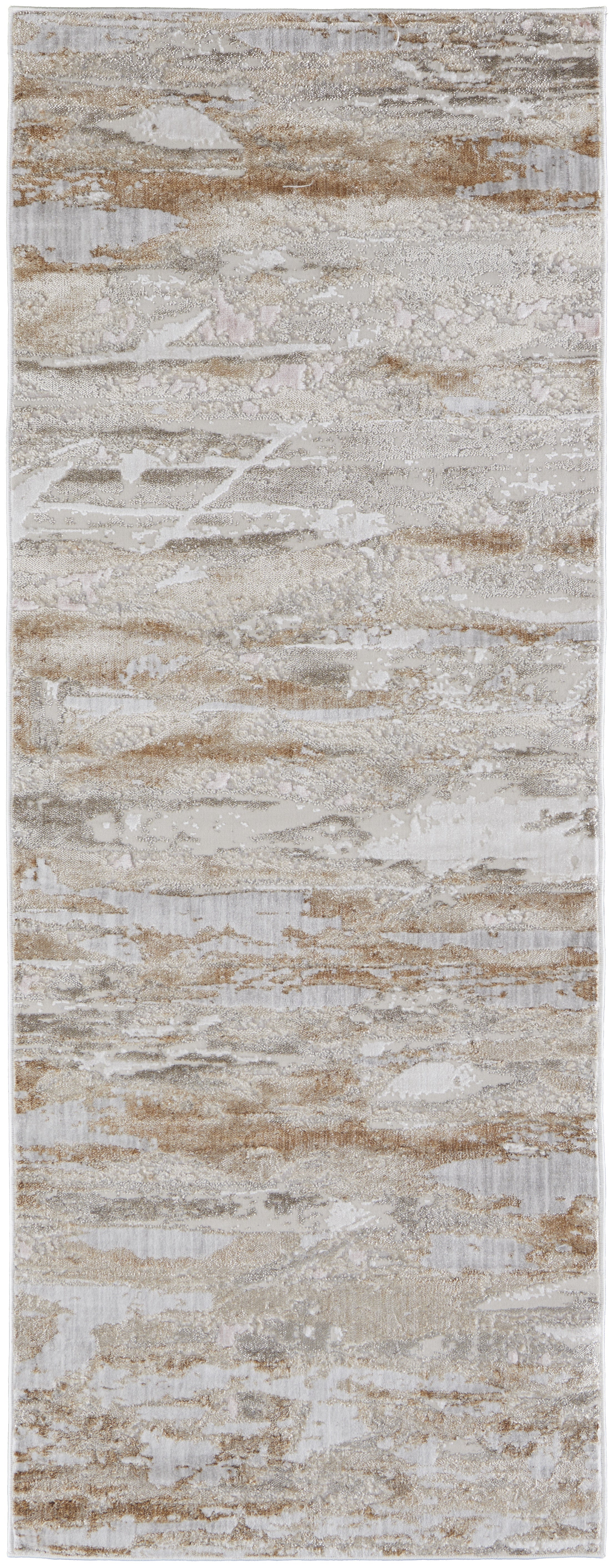 Laina Transitional Abstract - Tan/Ivory/Pink Area Rug