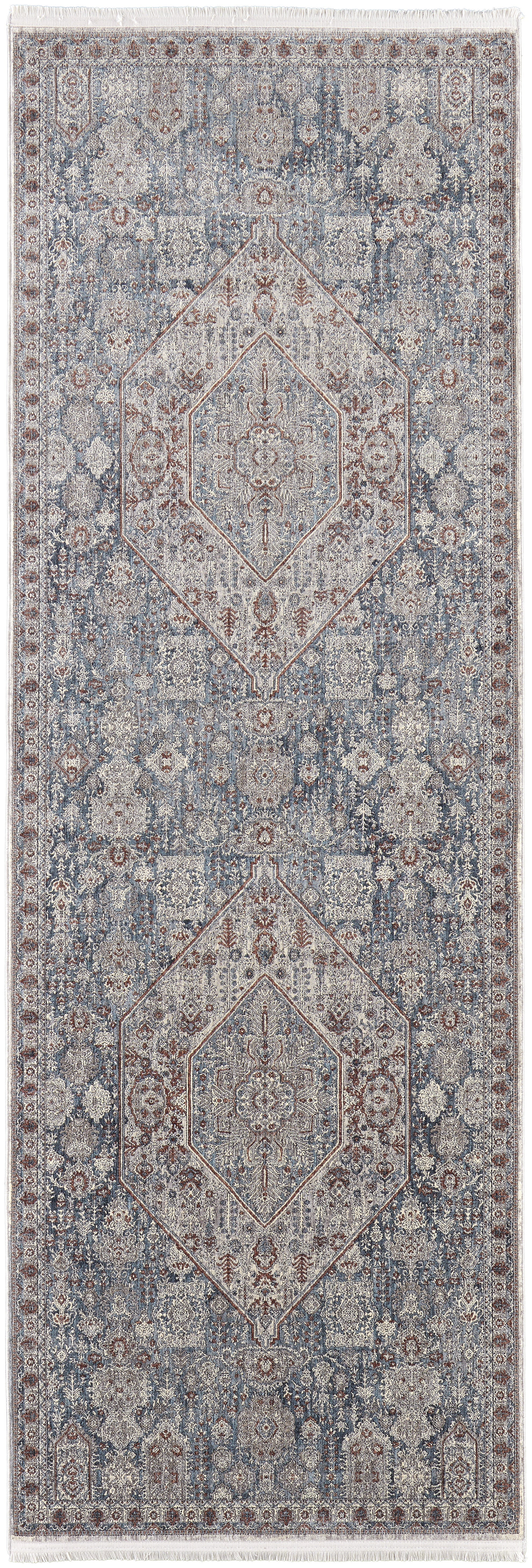 Marquette Transitional Medallion - Blue/Ivory Area Rug