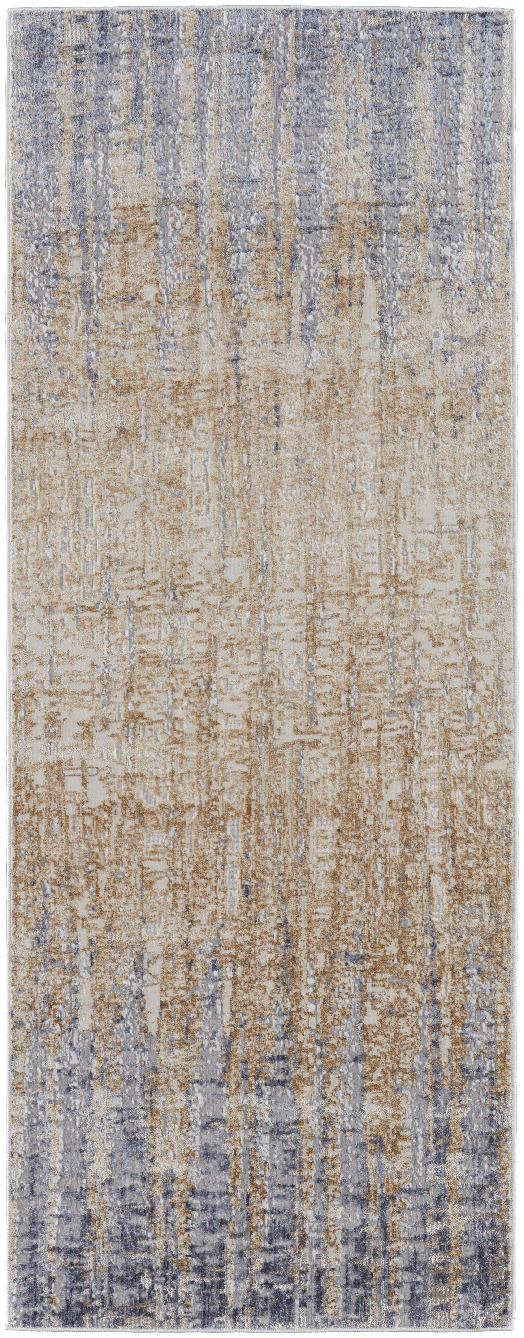 Laina Transitional Gradient & Ombre - Tan/Brown/Blue Area Rug