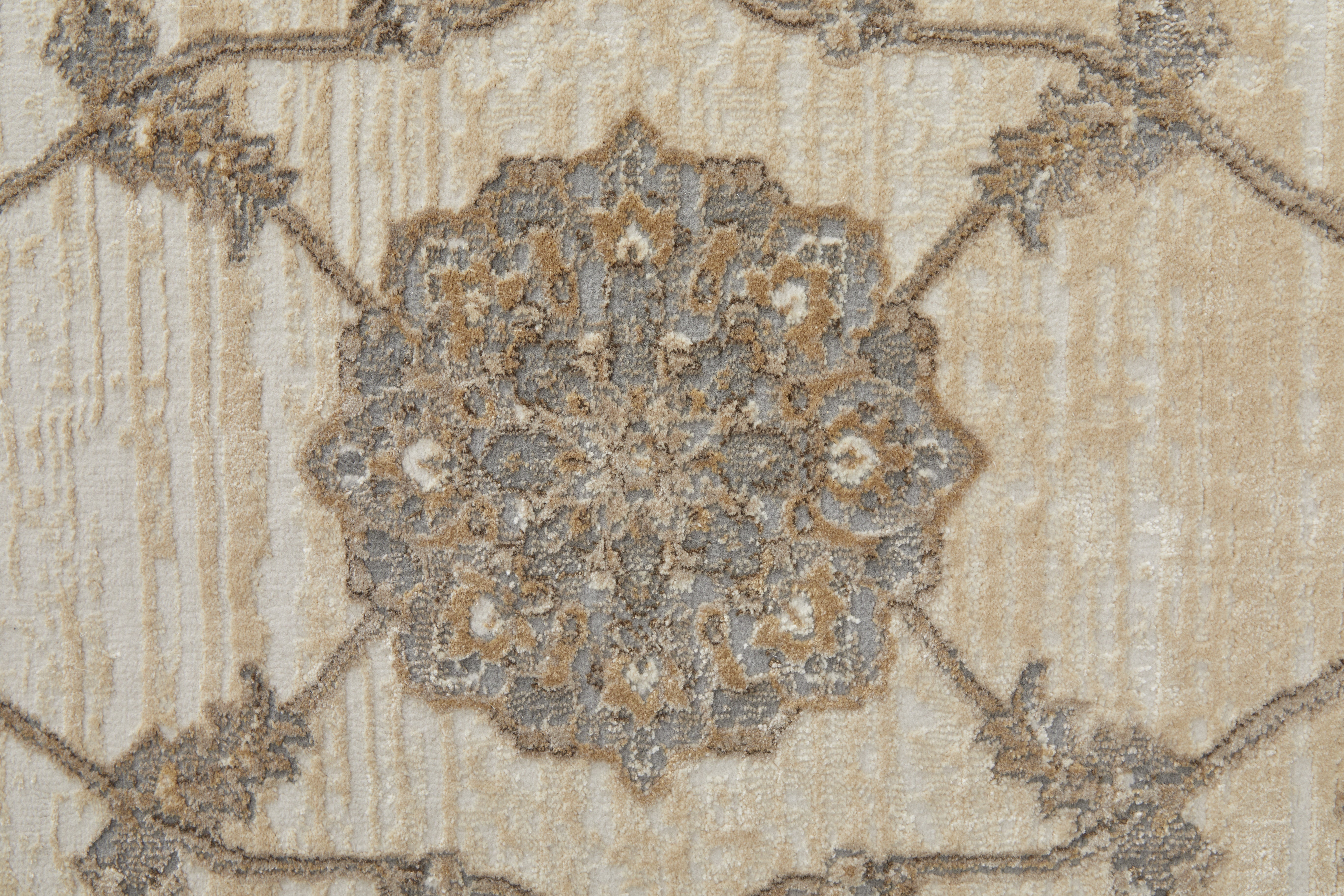 Celene Traditional Bordered - Tan/Ivory/Brown Area Rug