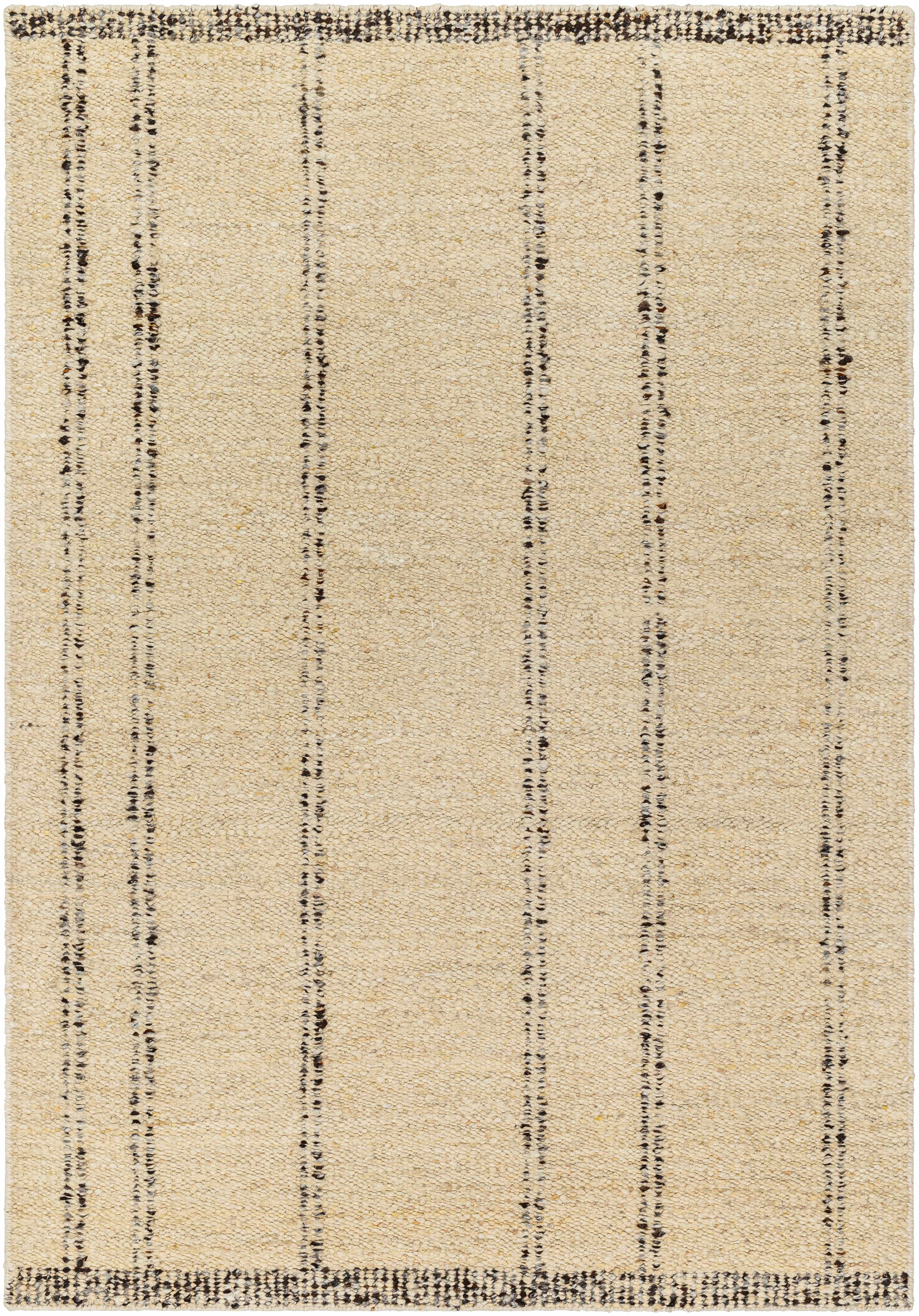 Chic Cream Hand Woven Wool Area Rug