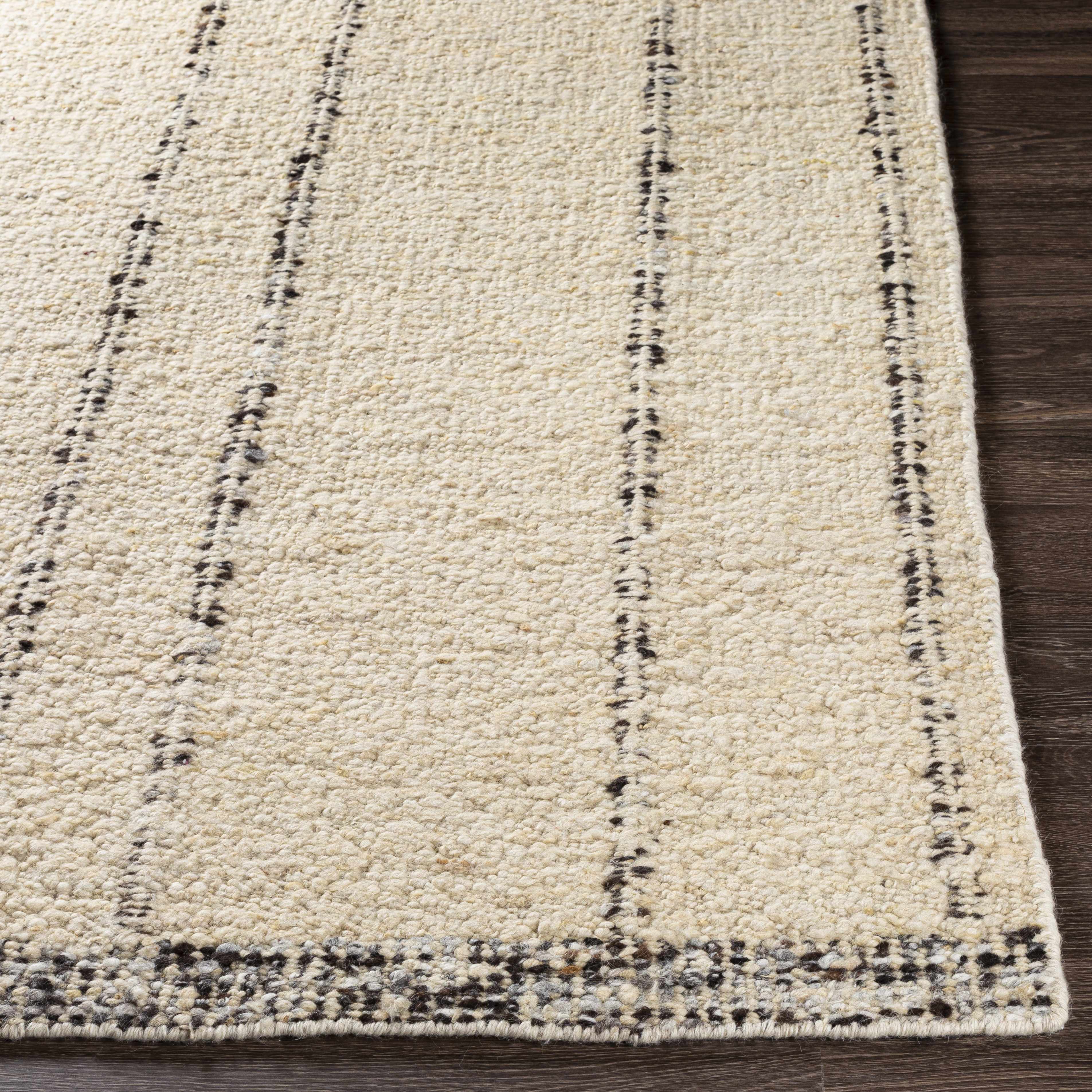 Chic Cream Hand Woven Wool Area Rug
