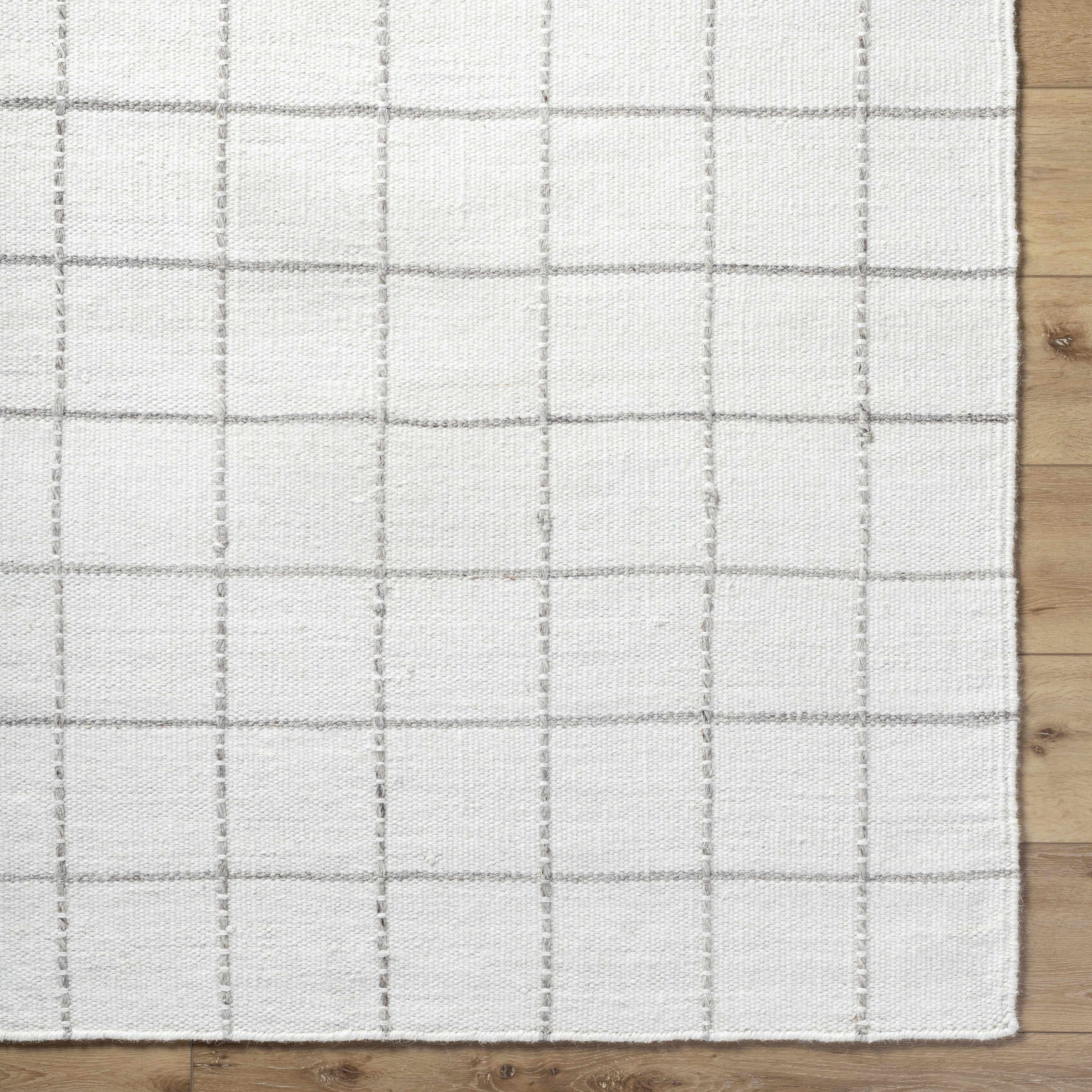 Trendy Cozy Gridded Wool Handwoven Area Rug