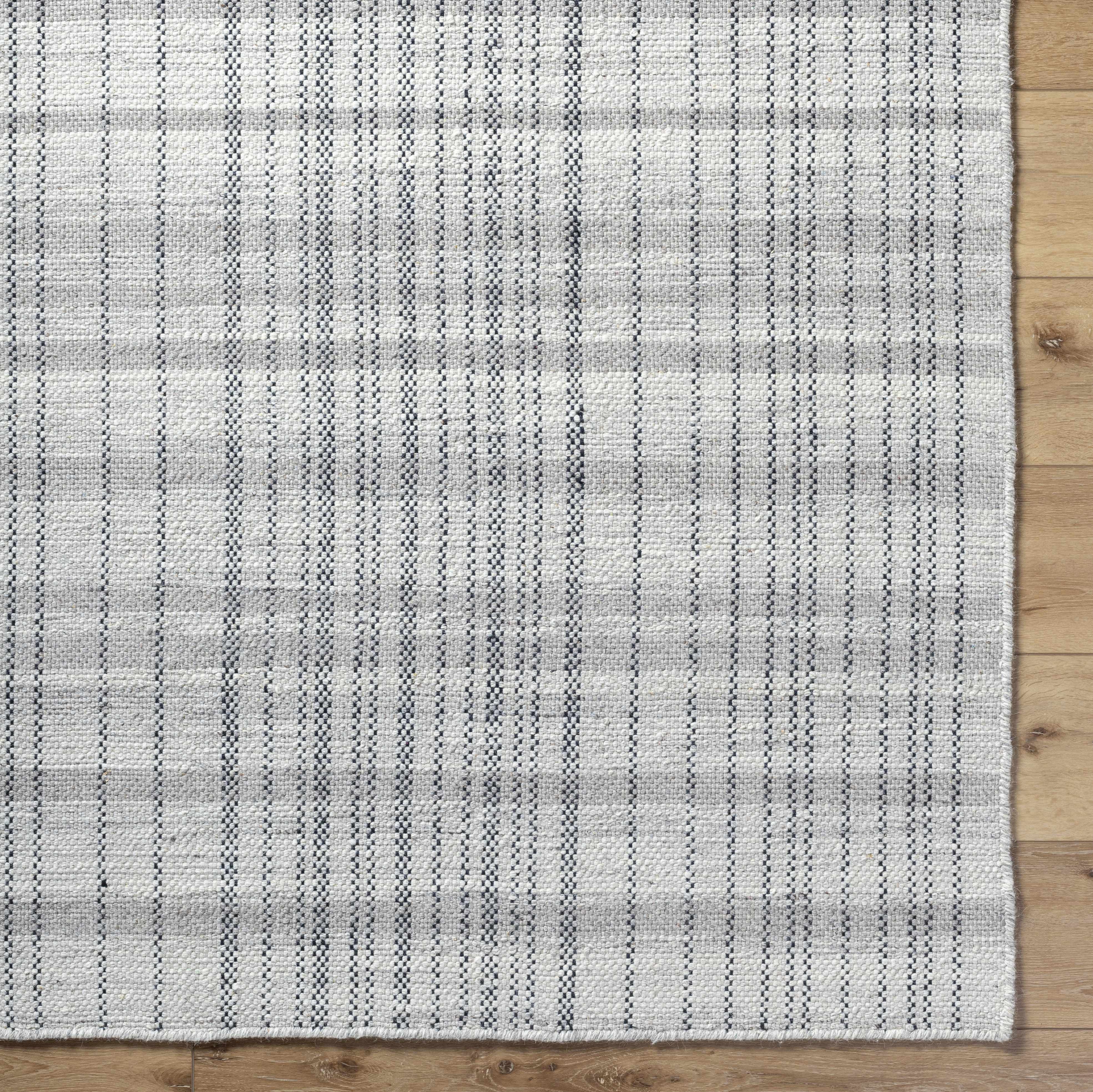 Handwoven Wool Plaid Area Rug