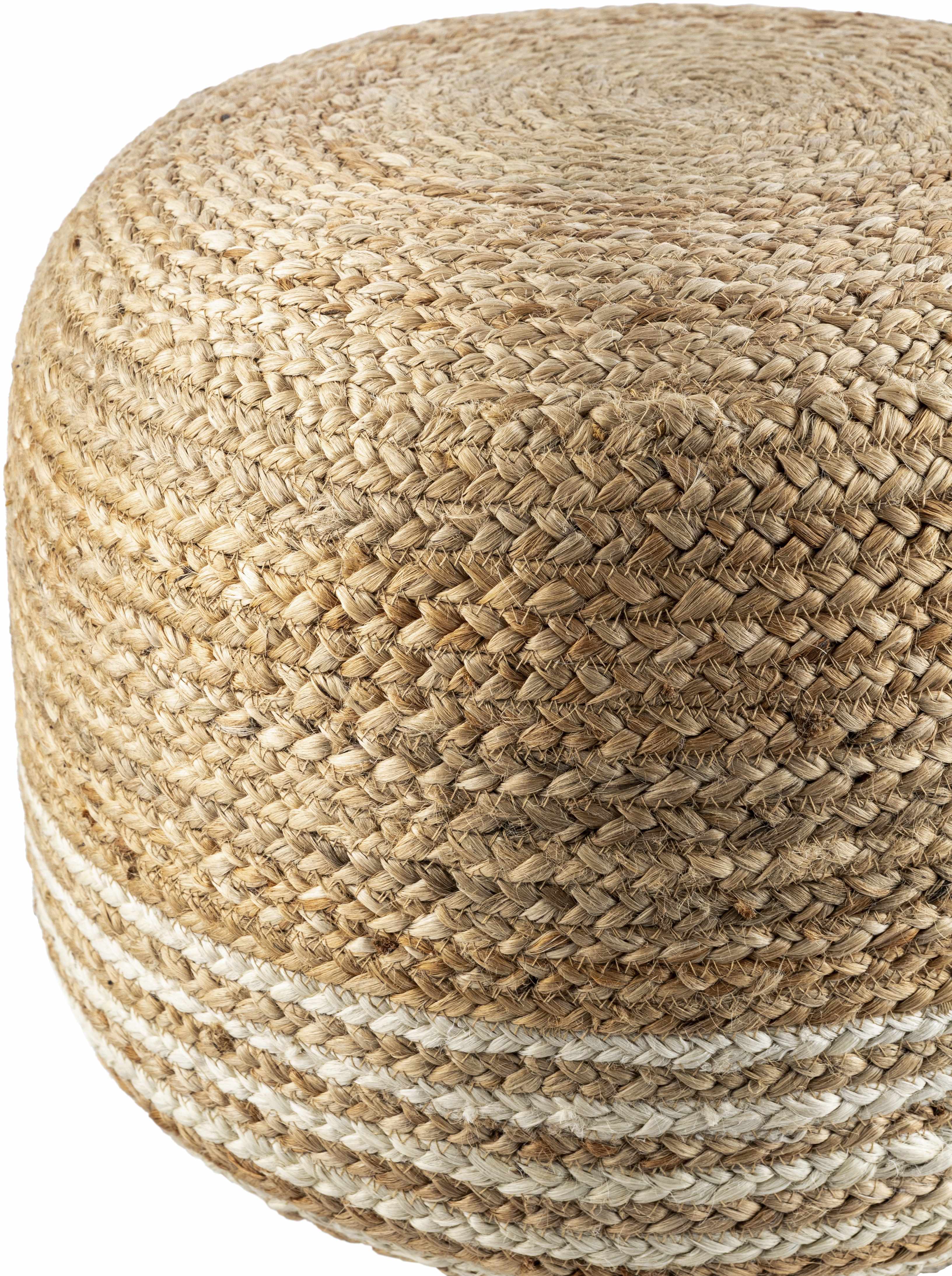 Natural Stylish Braided Jute Pouf