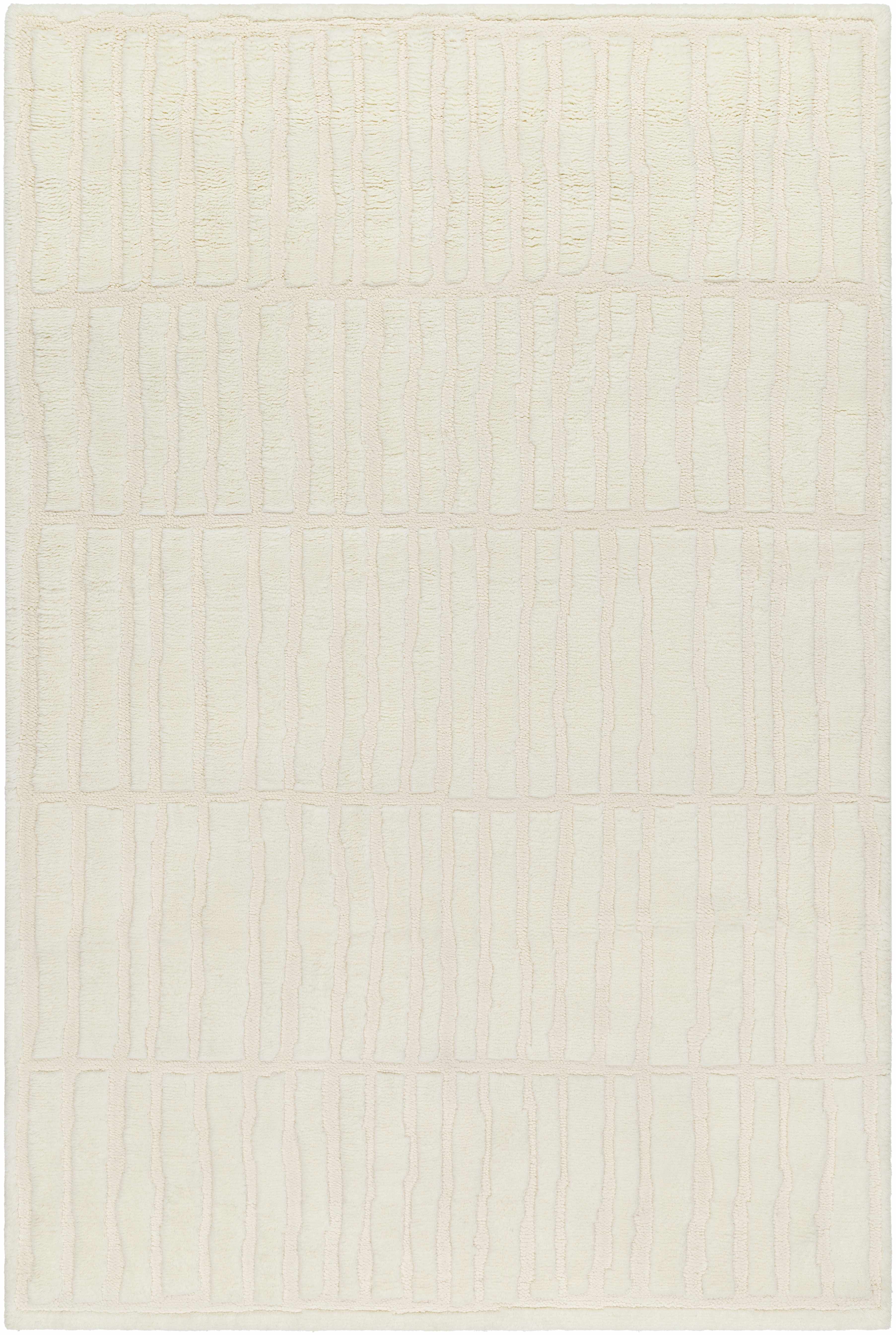 Natural Hand-Knotted Textured Wool Area Rug