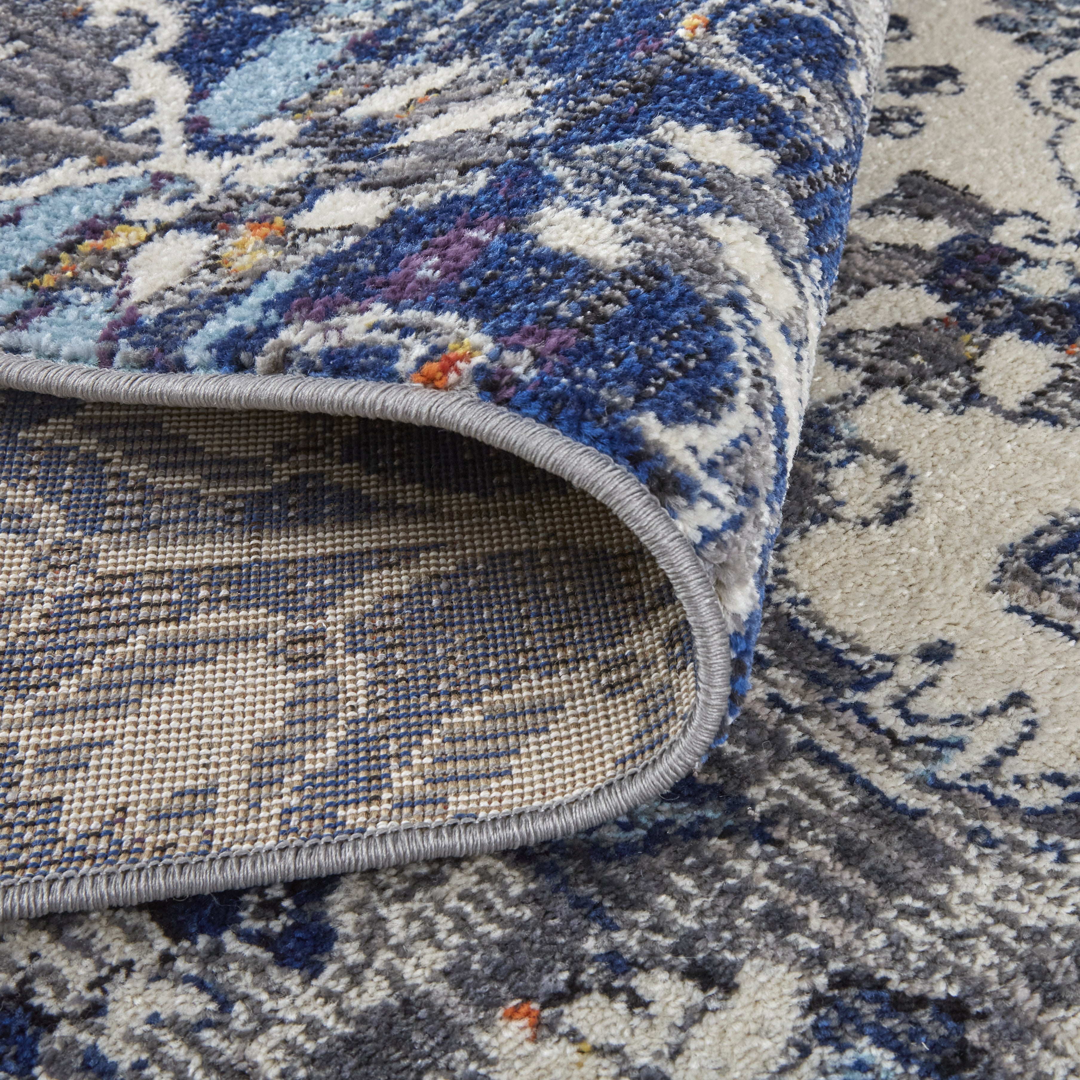 Bellini Transitional Medallion - Ivory/Gray/Blue