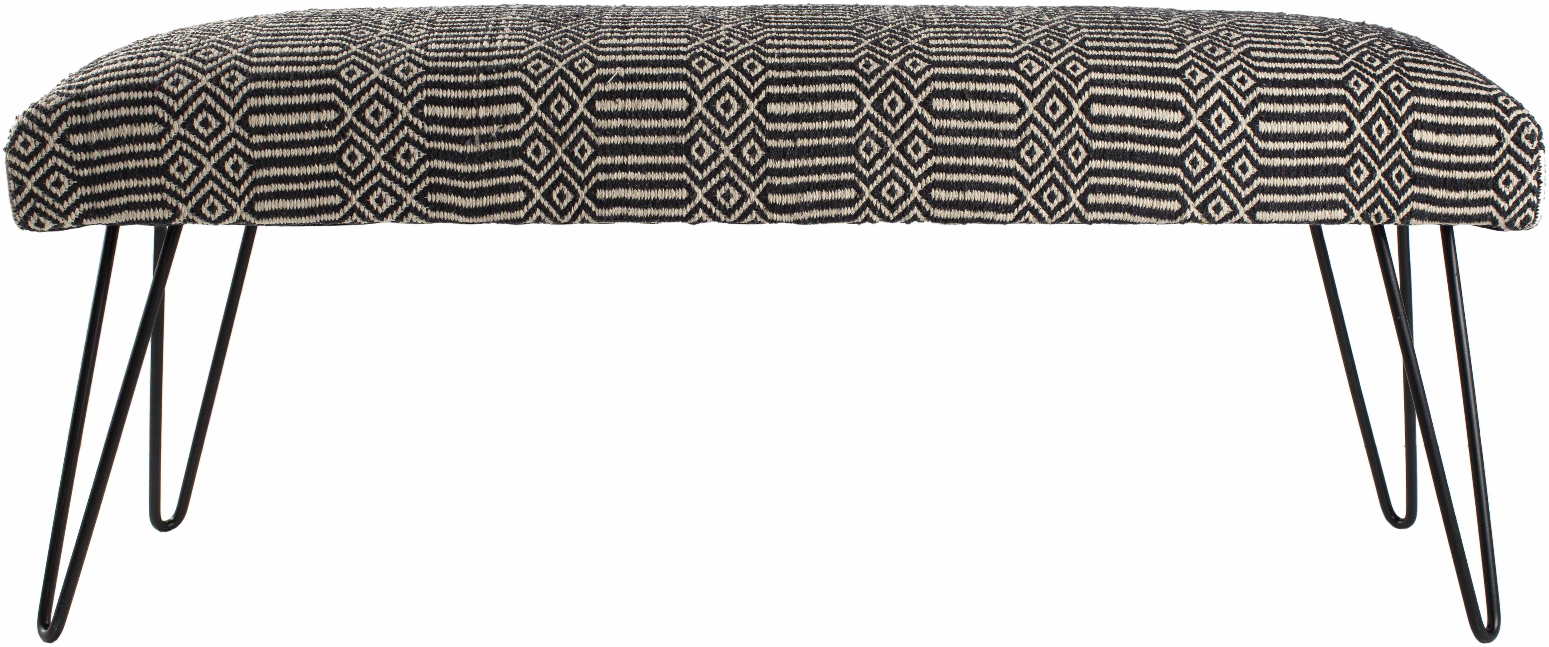 Neve Modern Black & Ivory Bench
