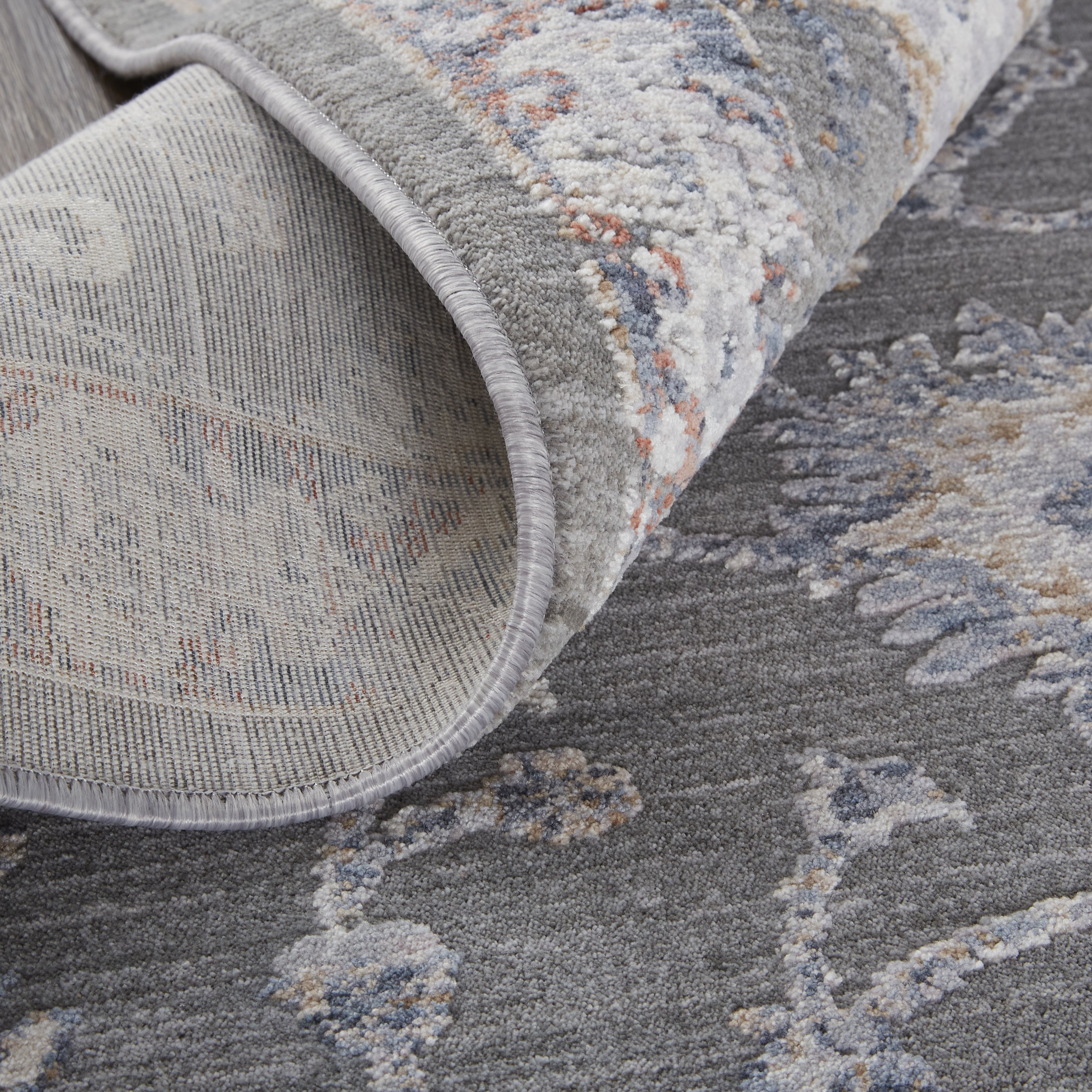 Thackery Transitional Oriental - Gray/Ivory/Red