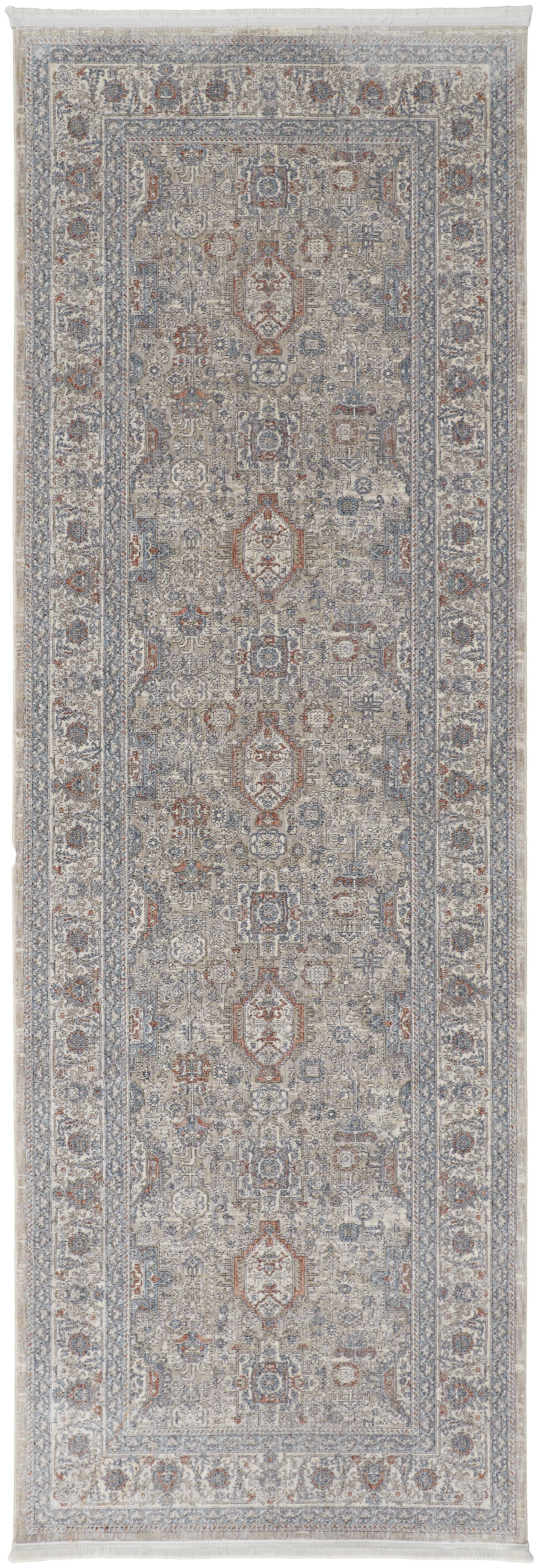 Marquette Transitional Oriental - Taupe/Silver/Blue Area Rug