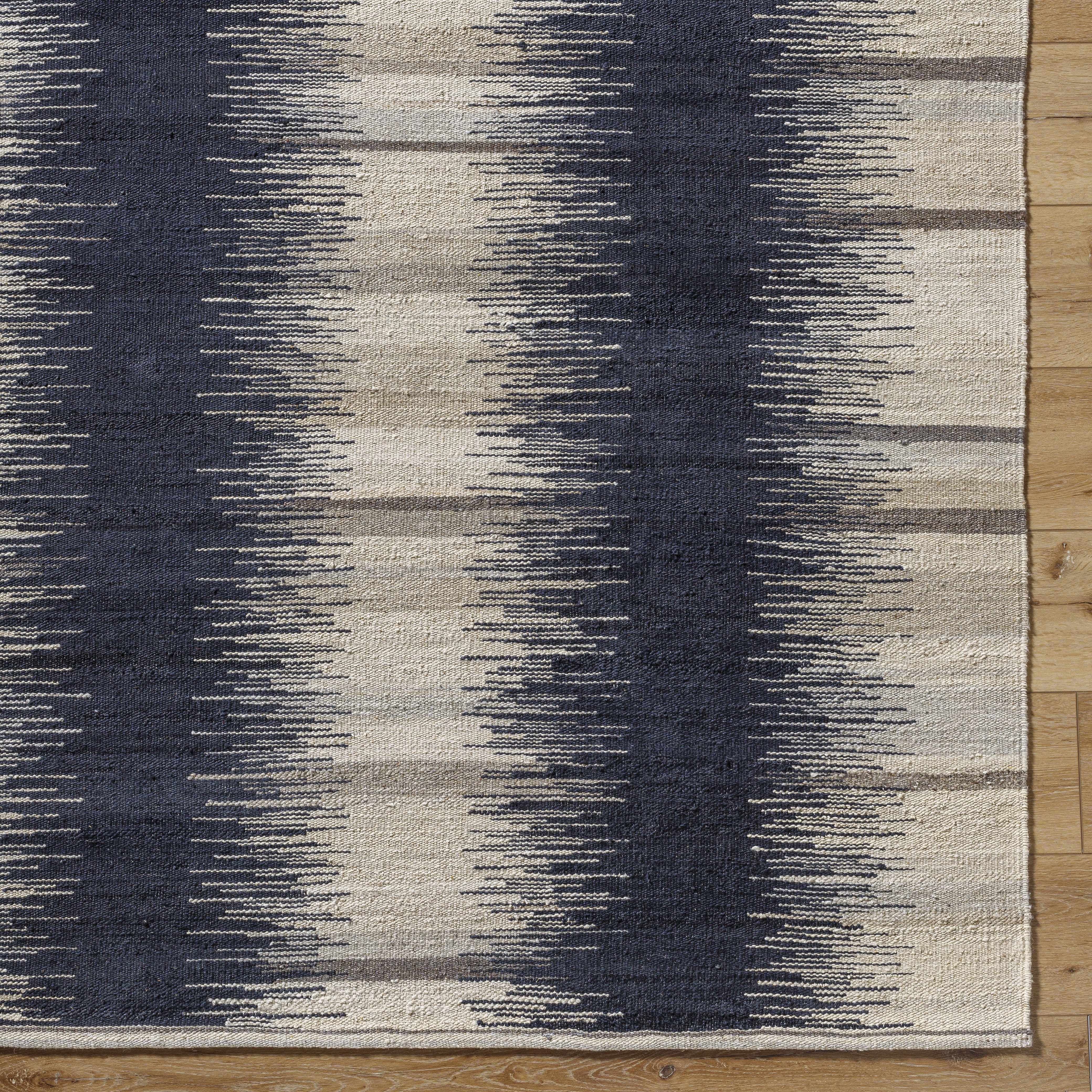 Iconic Hypnotic Hand Woven Wool & Cotton Area Rug