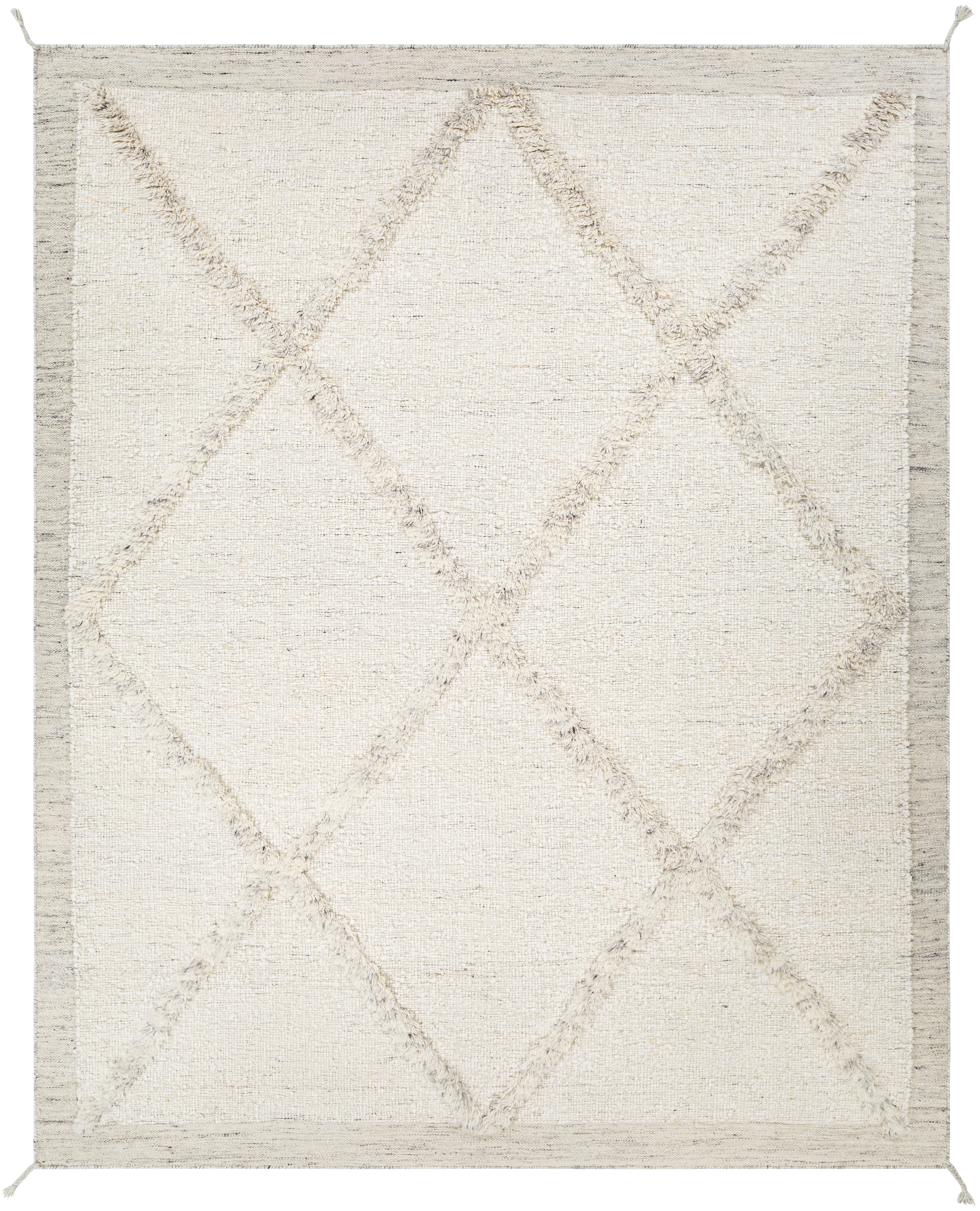 Cream Hand Knotted Wool Area Rug