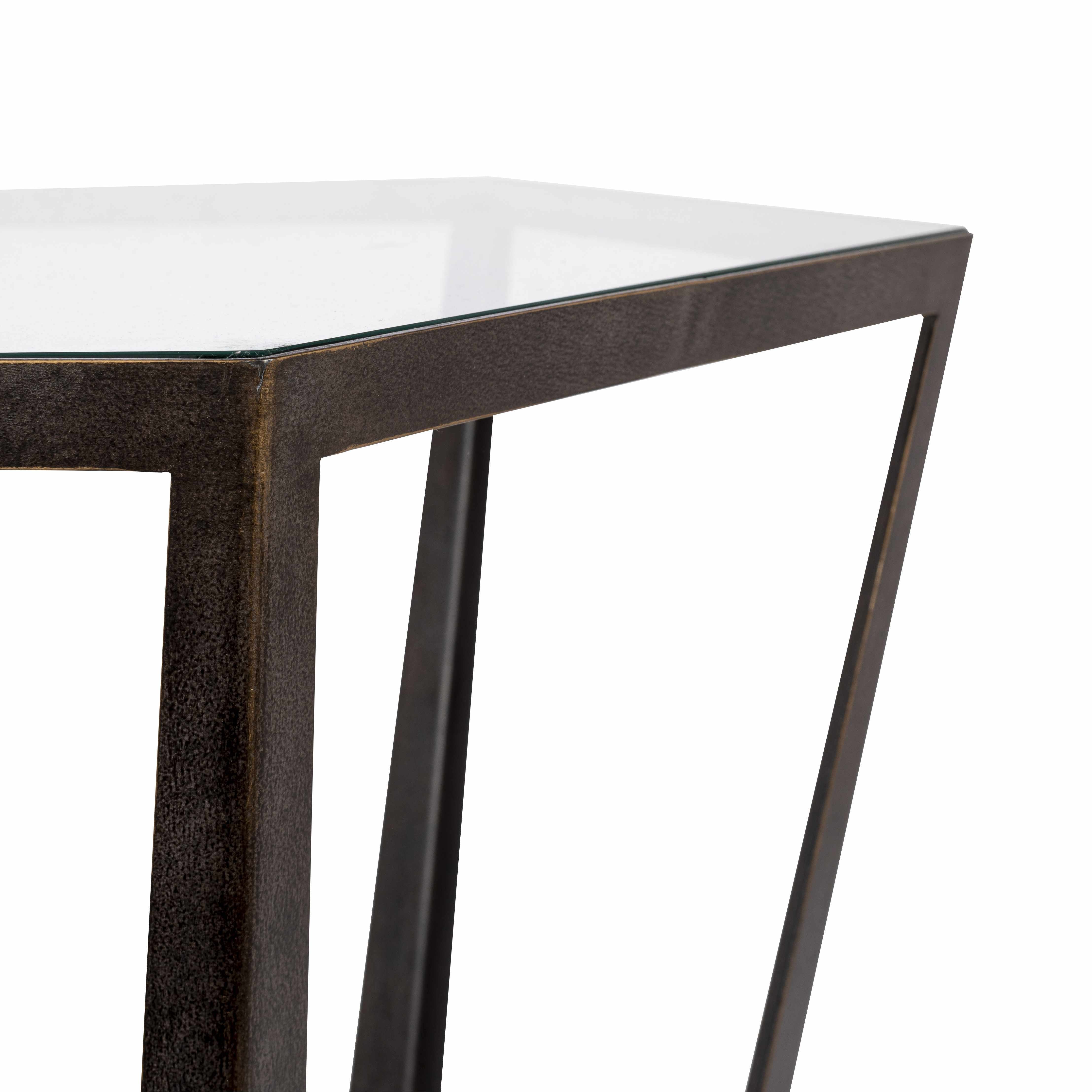 Bari Brown Metal End Table