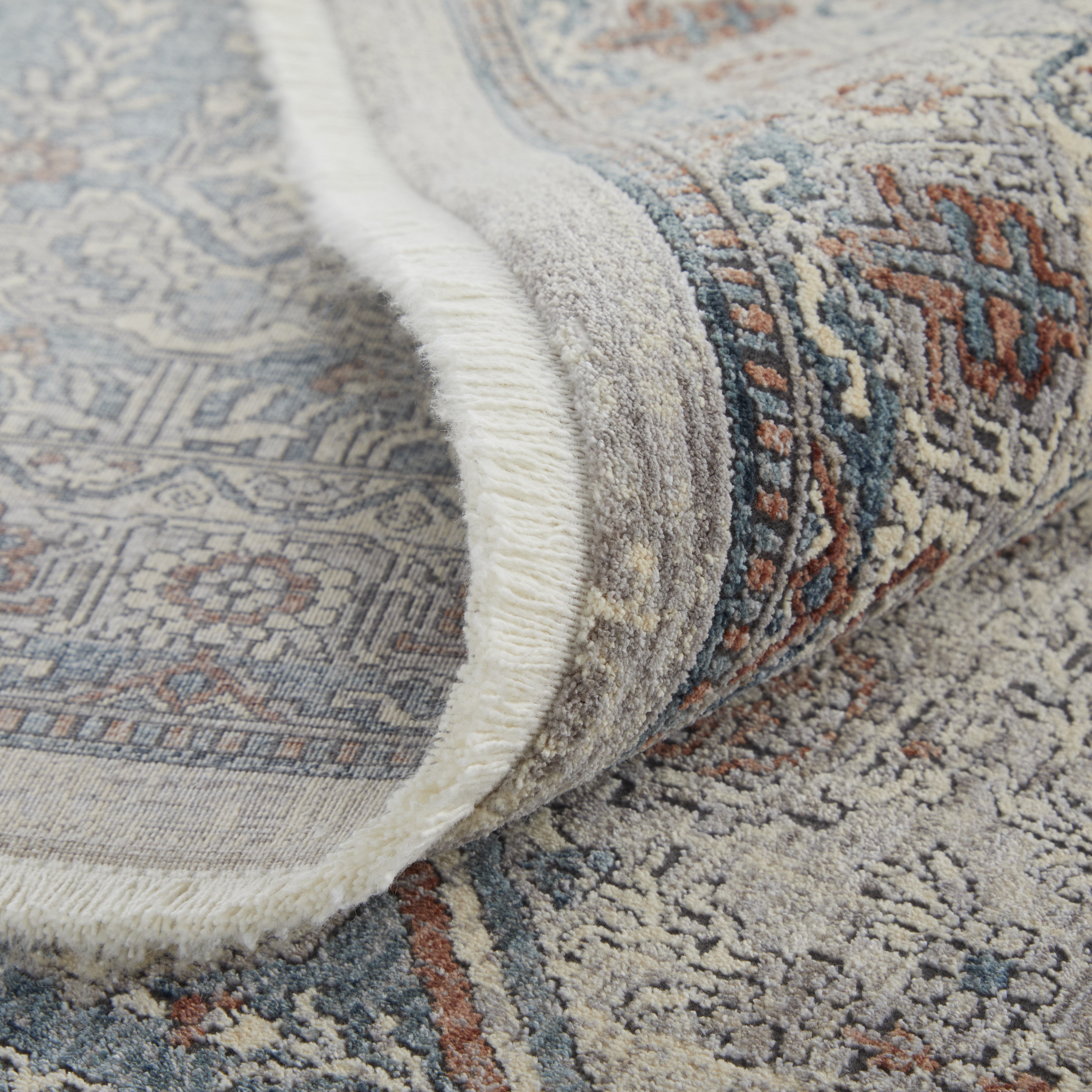 Marquette Transitional Medallion - Blue/Ivory Area Rug