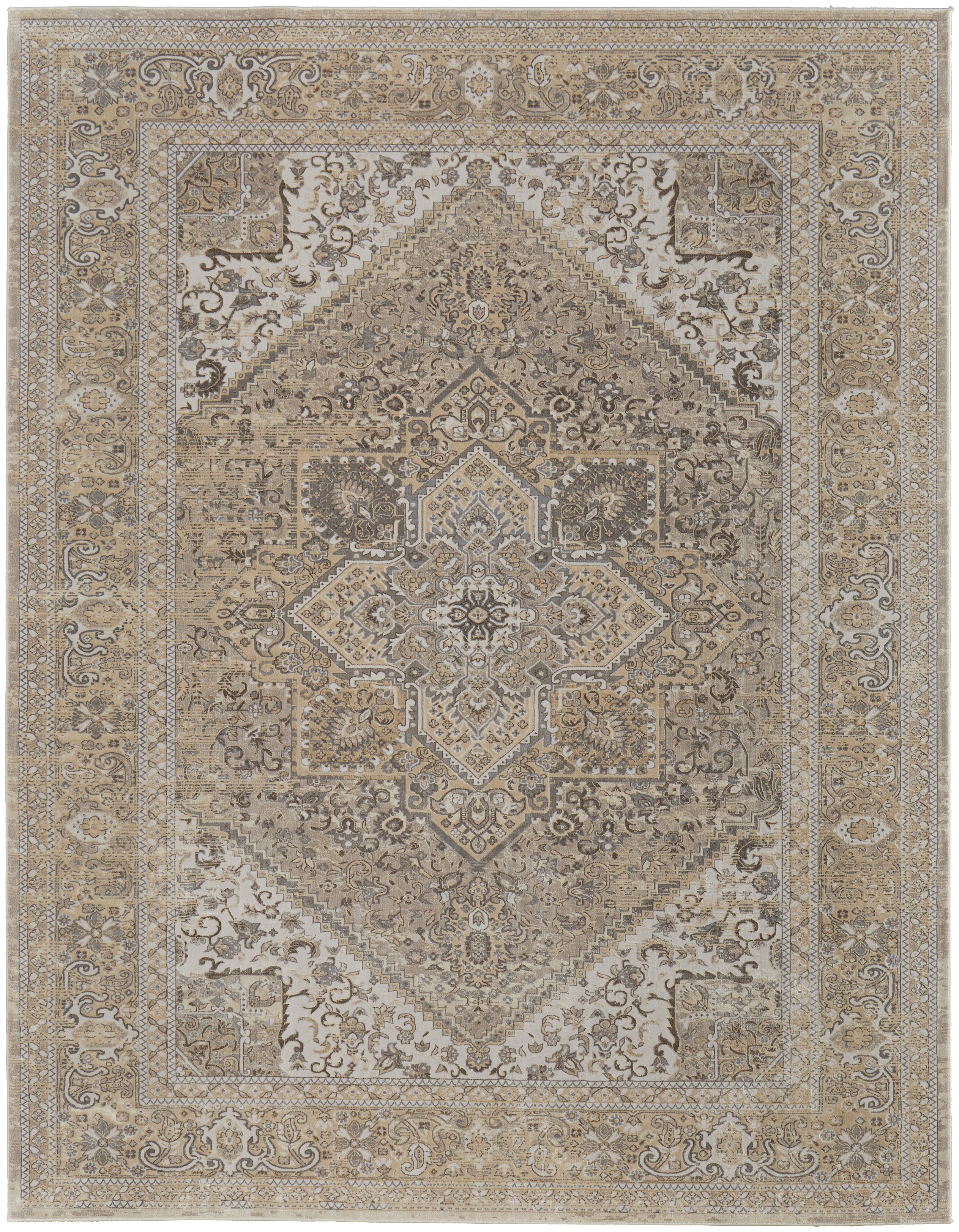 Celene Traditional Medallion - Brown/Ivory/Tan Area Rug