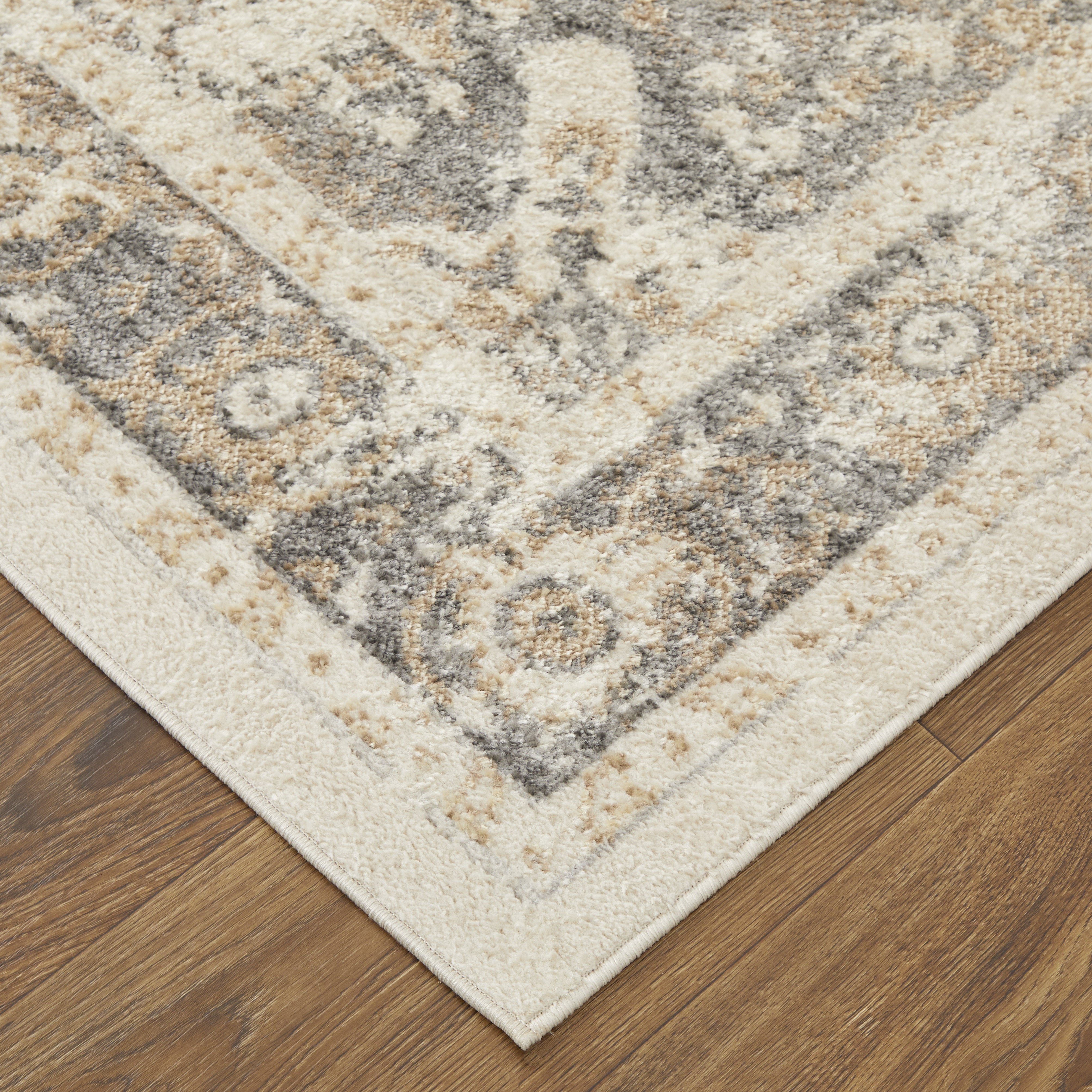 Camellia Transitional Medallion - Ivory/Gray/Brown