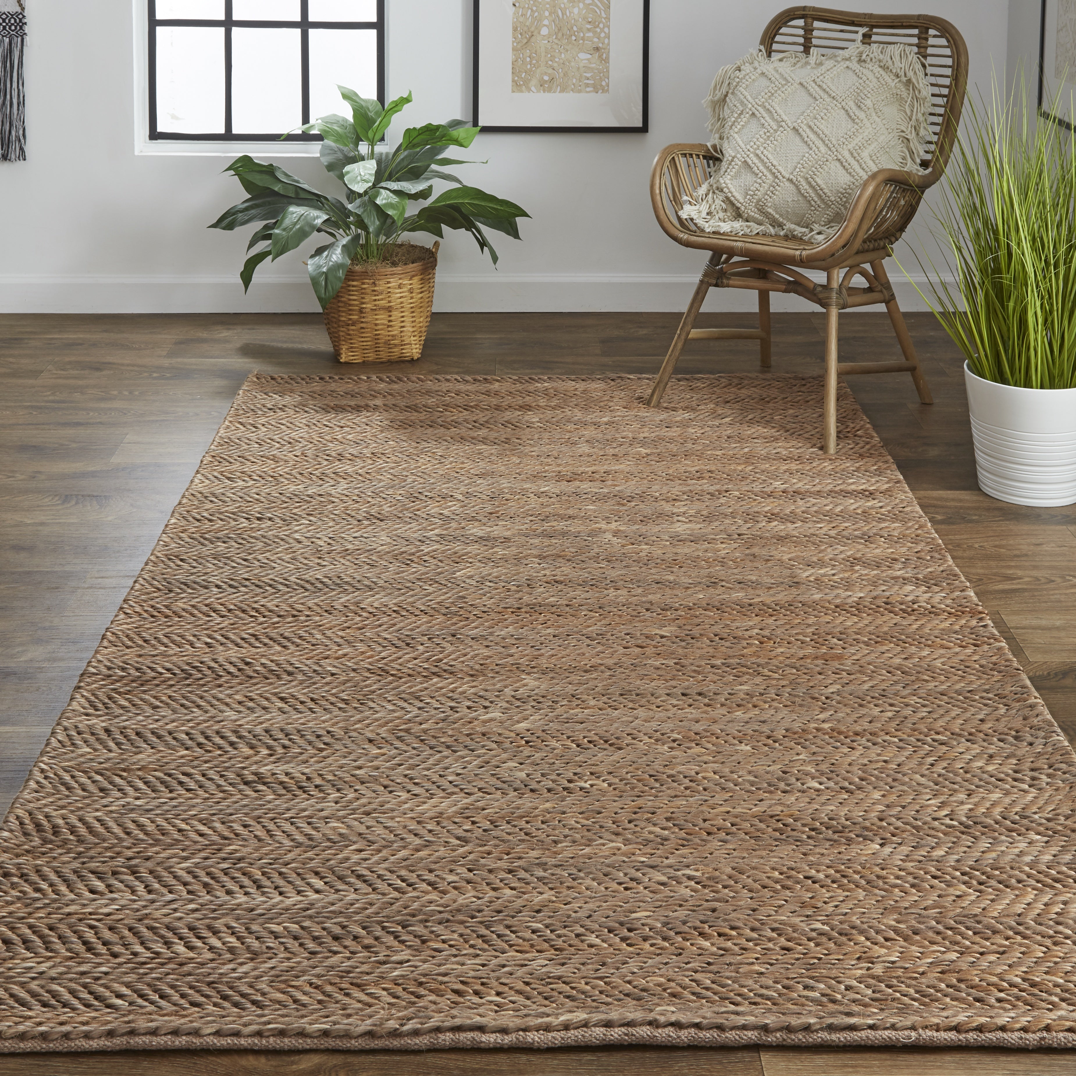 Kaelani Transitional Geometric - Brown/Gray