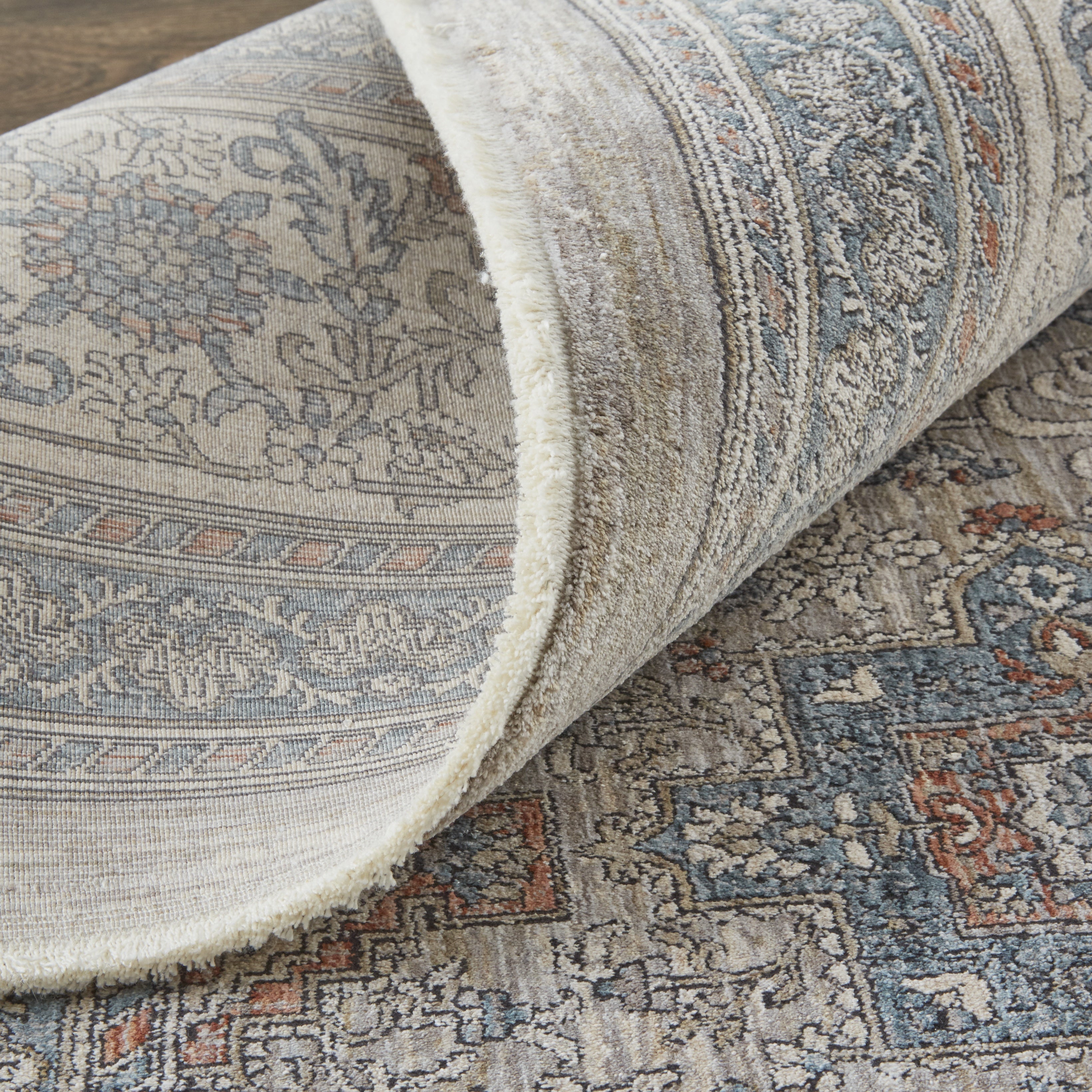 Marquette Transitional Oriental - Taupe/Silver/Blue Area Rug
