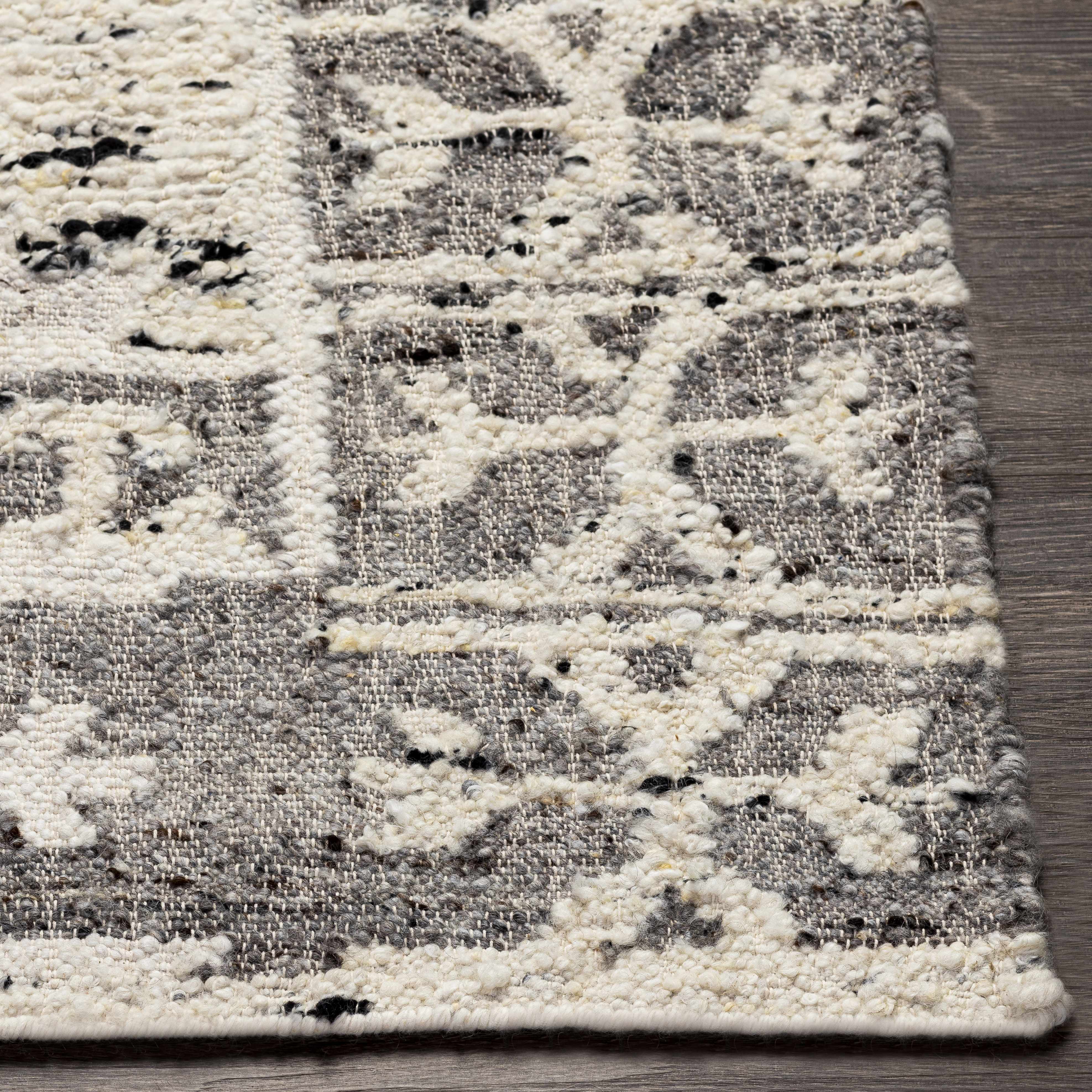 Exquisite Bohemian Cream Hand Woven Wool Area Rug