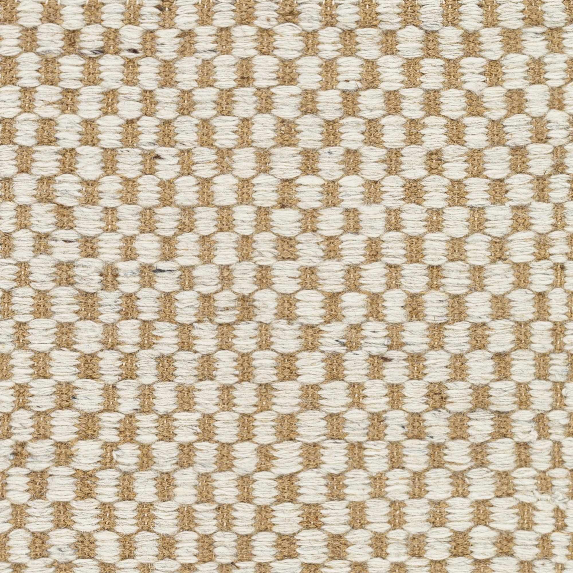 Exceptional Checkered Cream Hand Woven Jute & Wool Area Rug