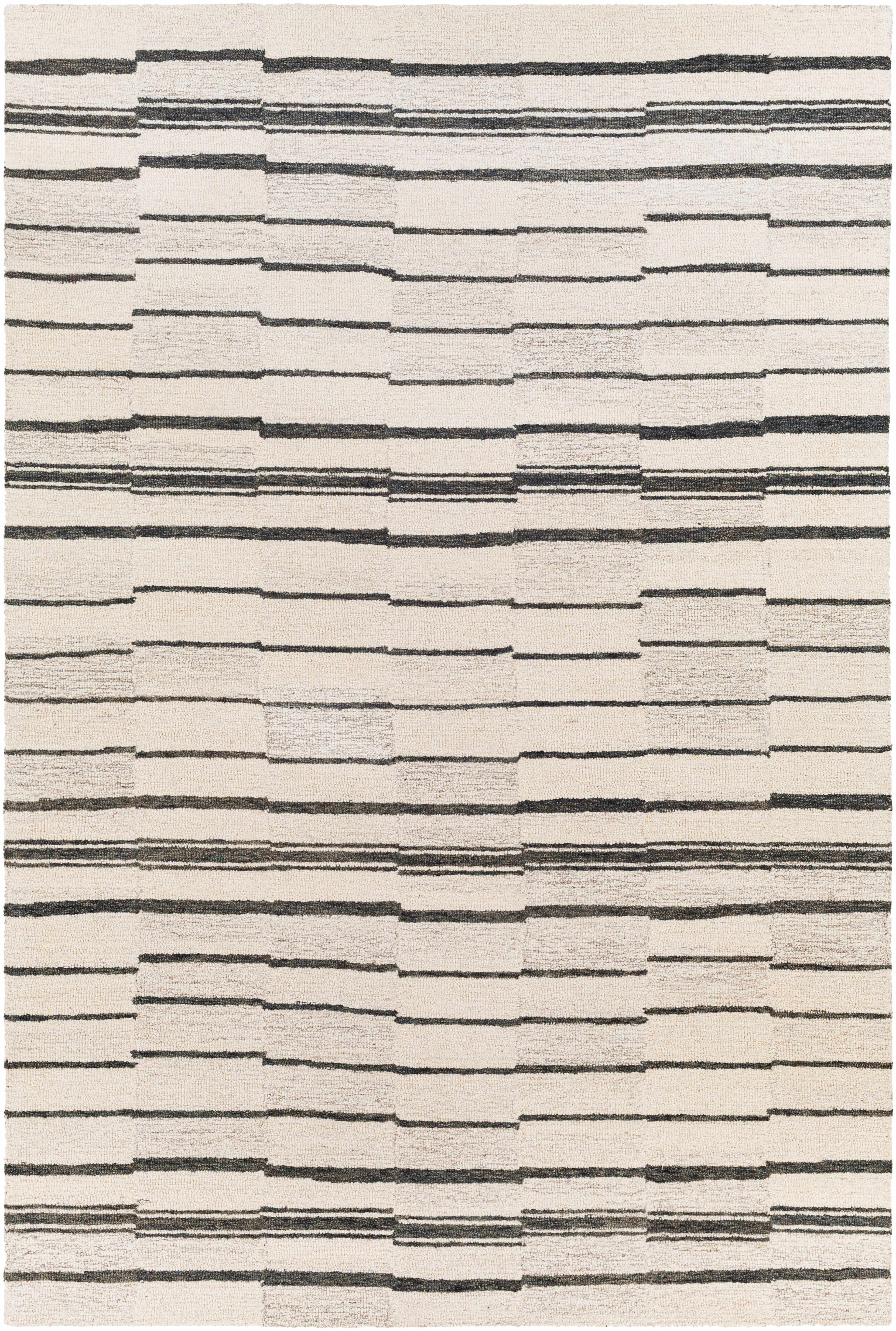Contemporary Taupe Hand Tufted Wool Area Rug