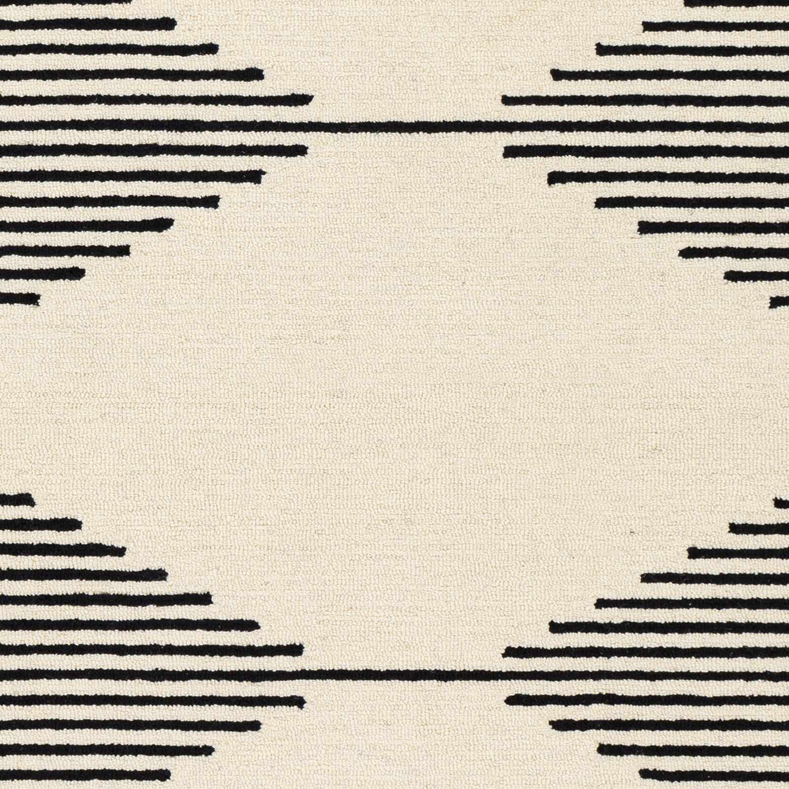 Elegant Diamond Striped Hand Tufted Wool Rug