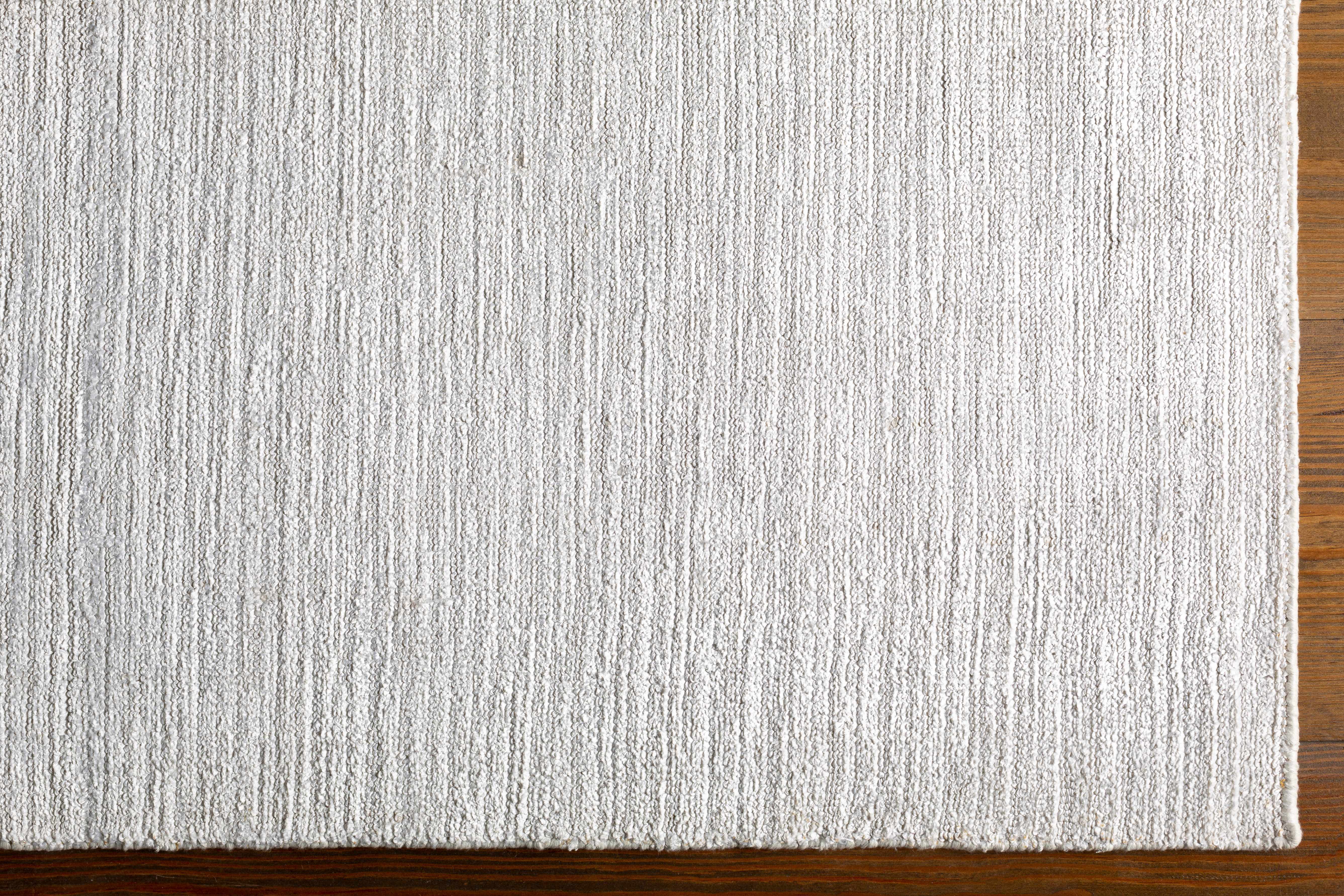 Fine Modern Ivory Hand Loomed Viscose Area Rug