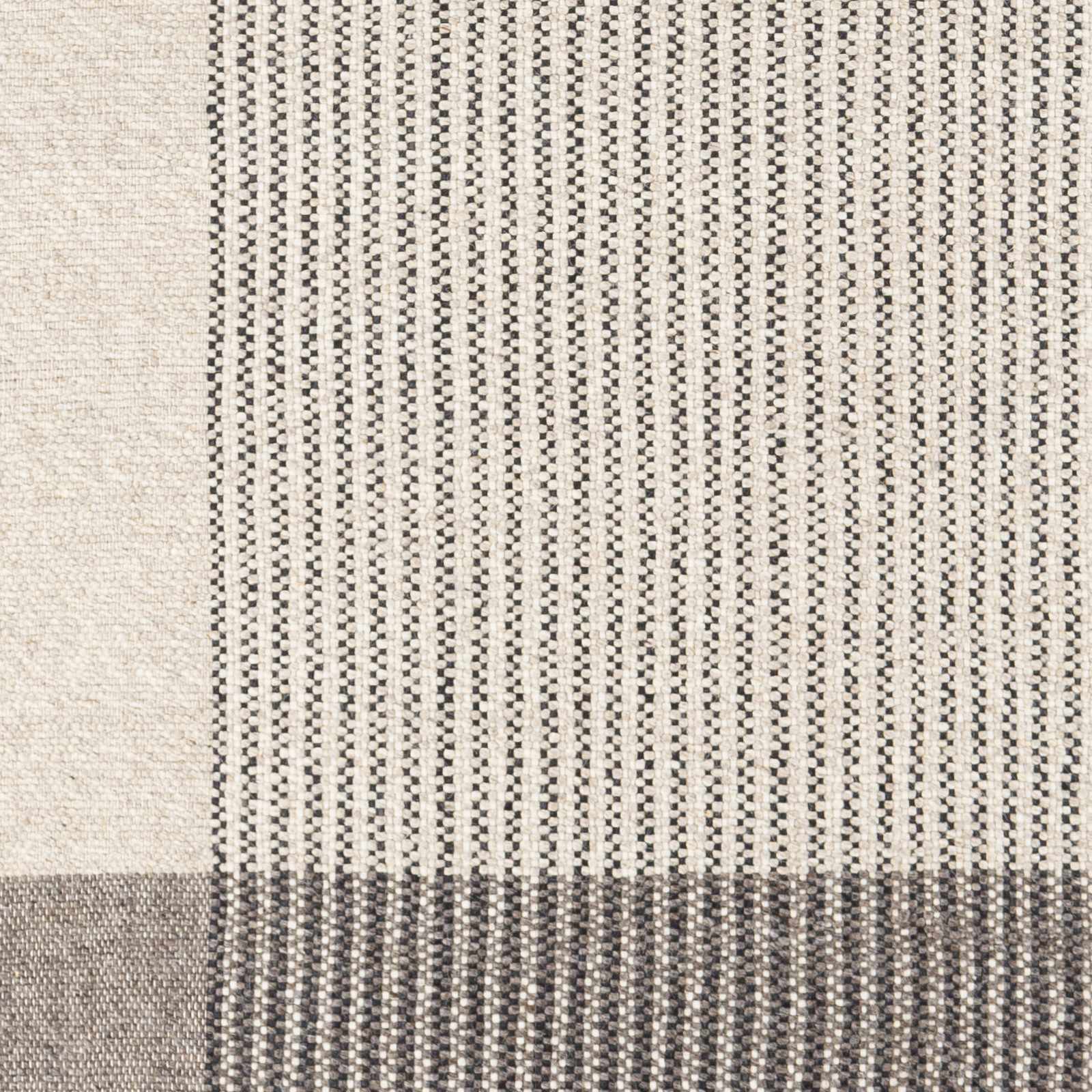 Sumptuous Modern Striped Cream Hand Woven Wool Rug