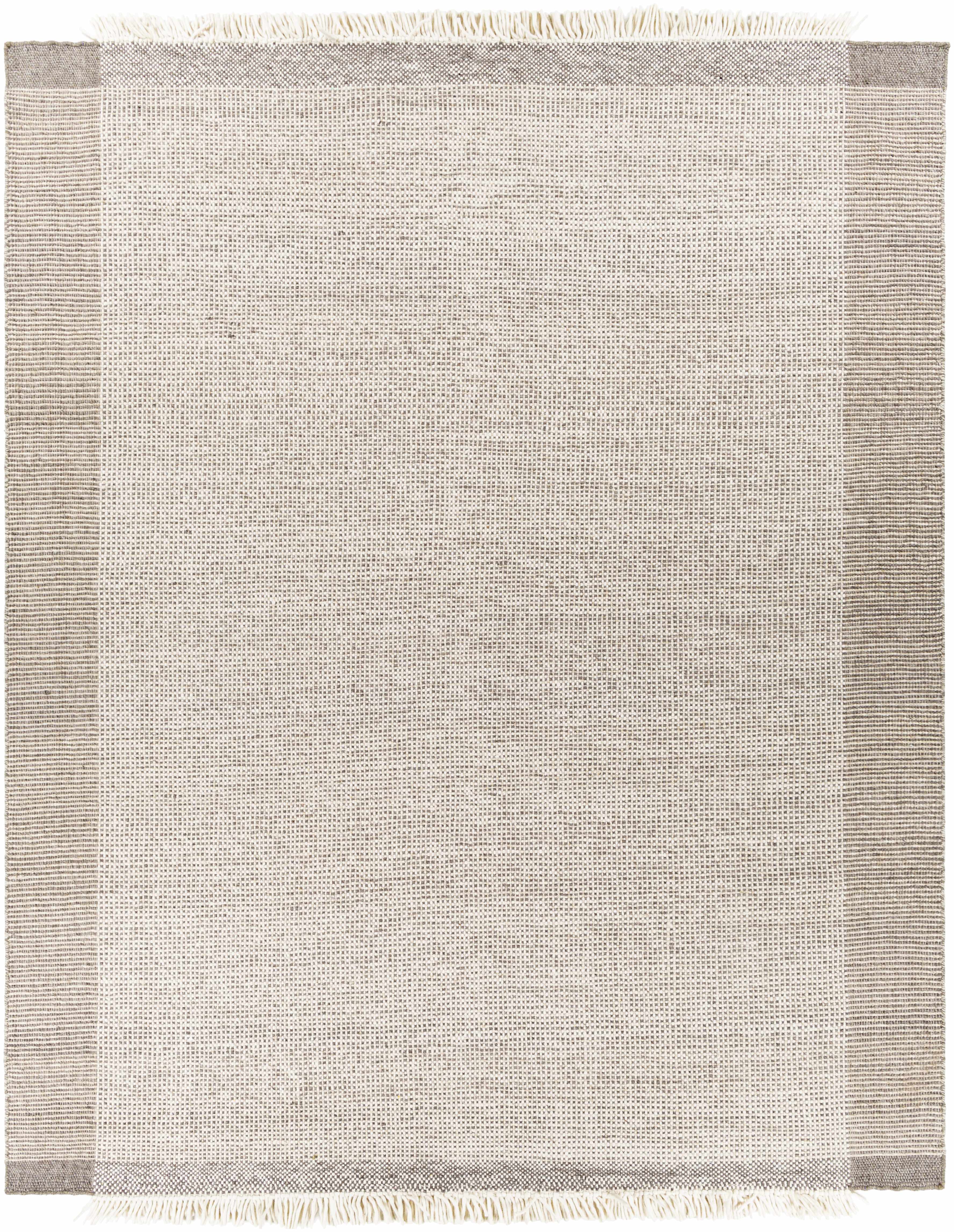 Modern Plaid Elegant Brown Wool Hand Woven Area Rug