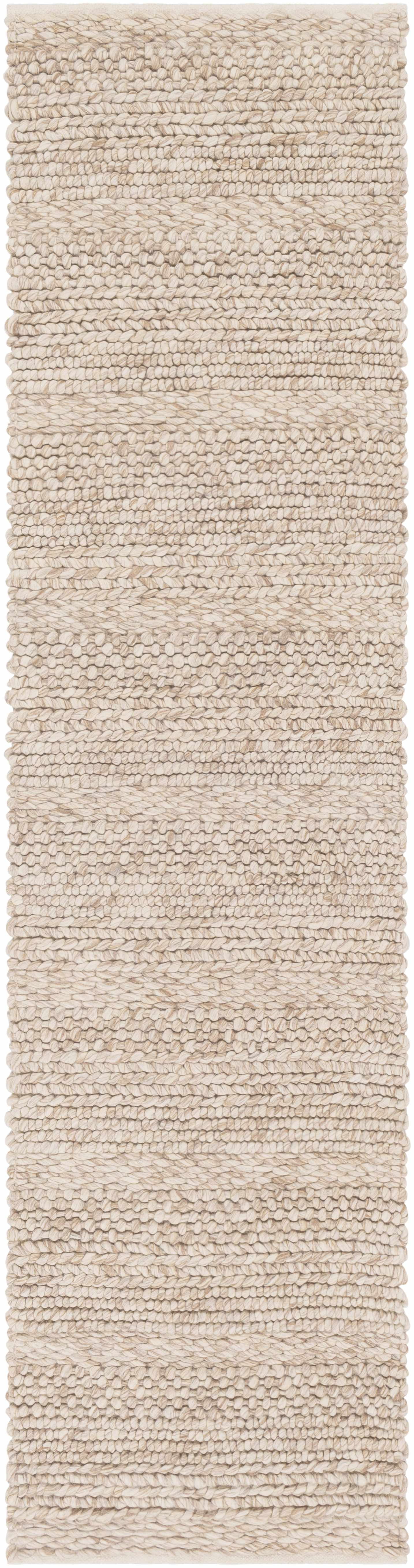 Rustic Chic Ivory Hand Woven Wool Area Rug