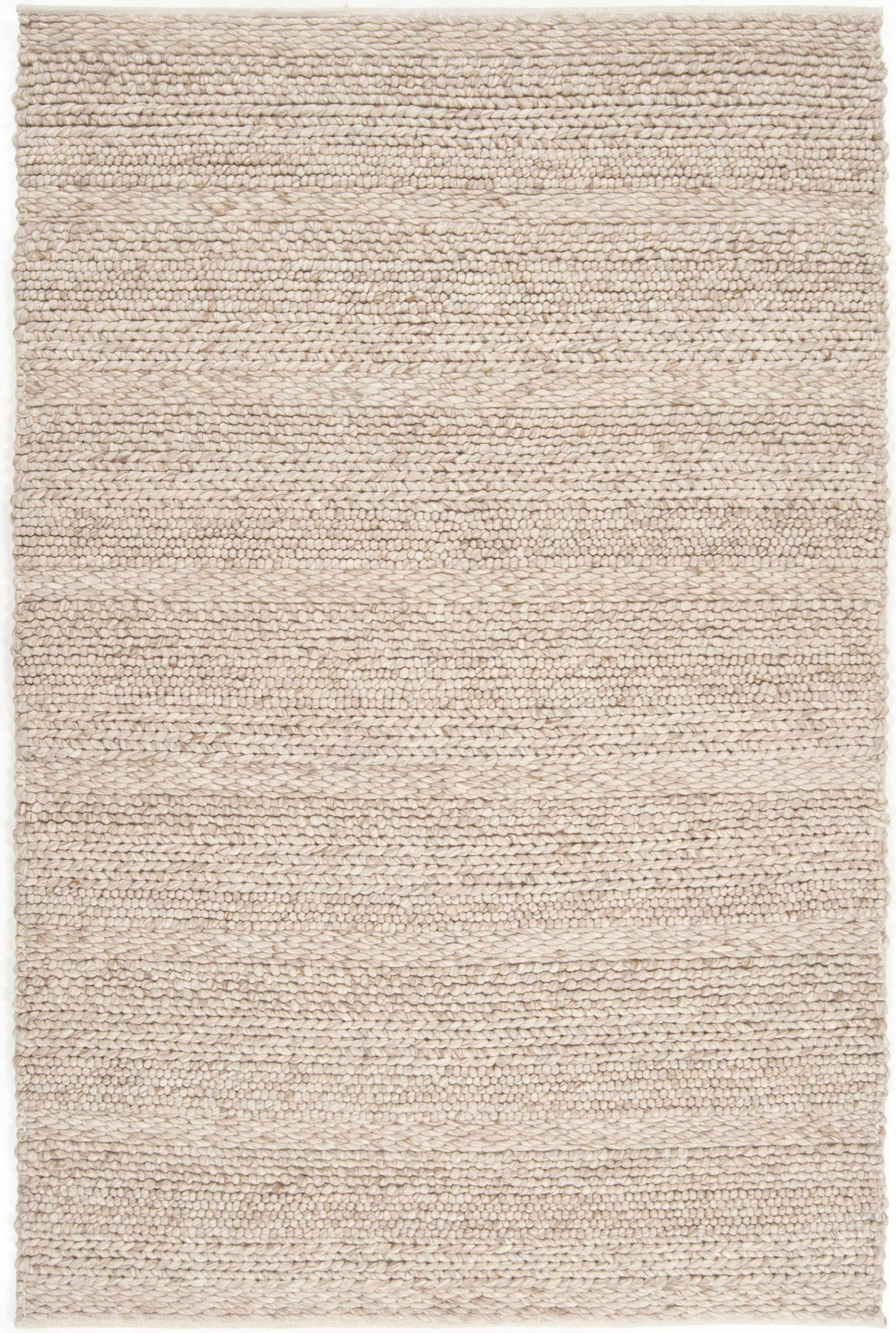 Rustic Chic Ivory Hand Woven Wool Area Rug