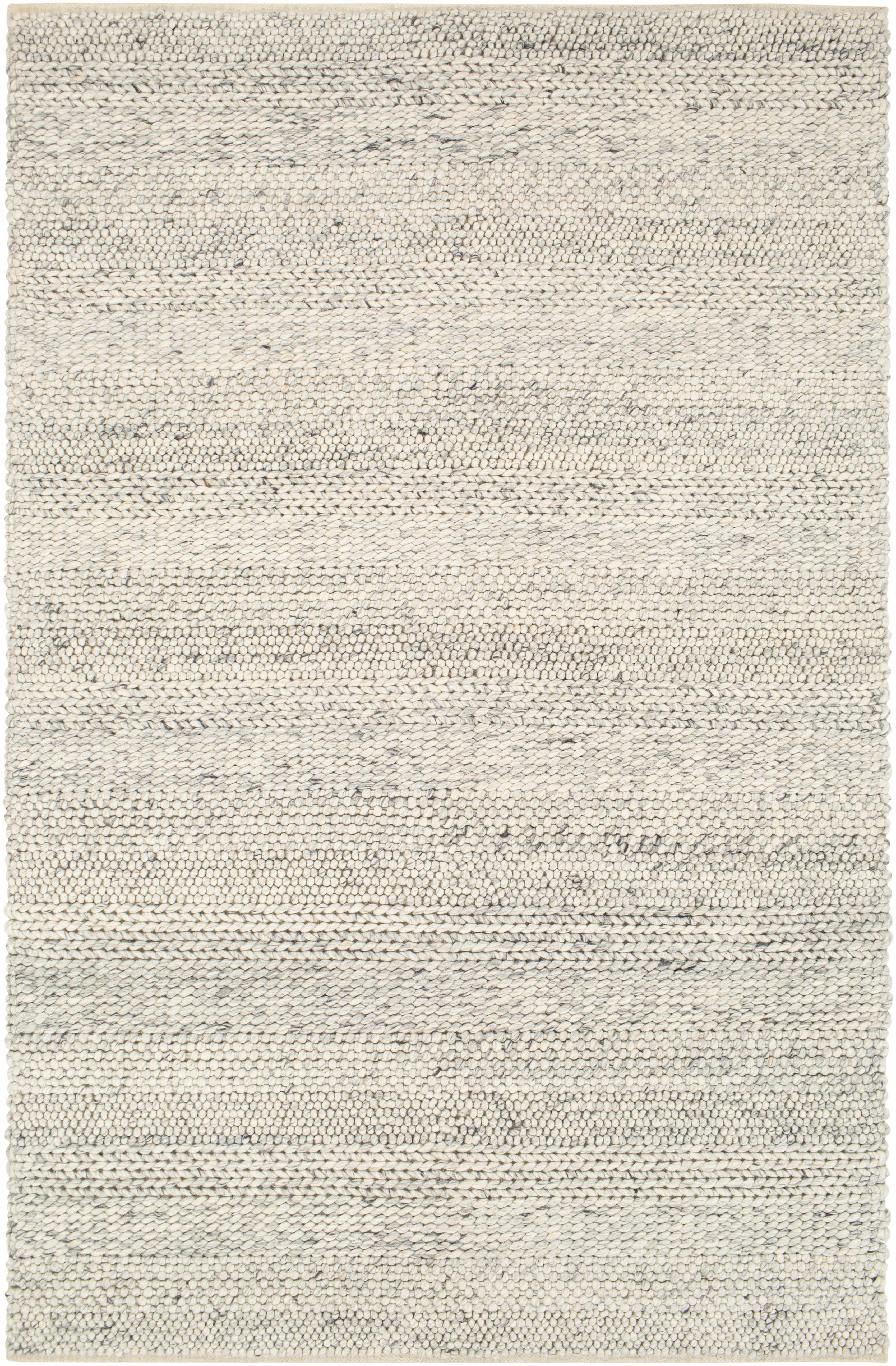 Rustic Elegant Ivory Hand Woven Wool Area Rug