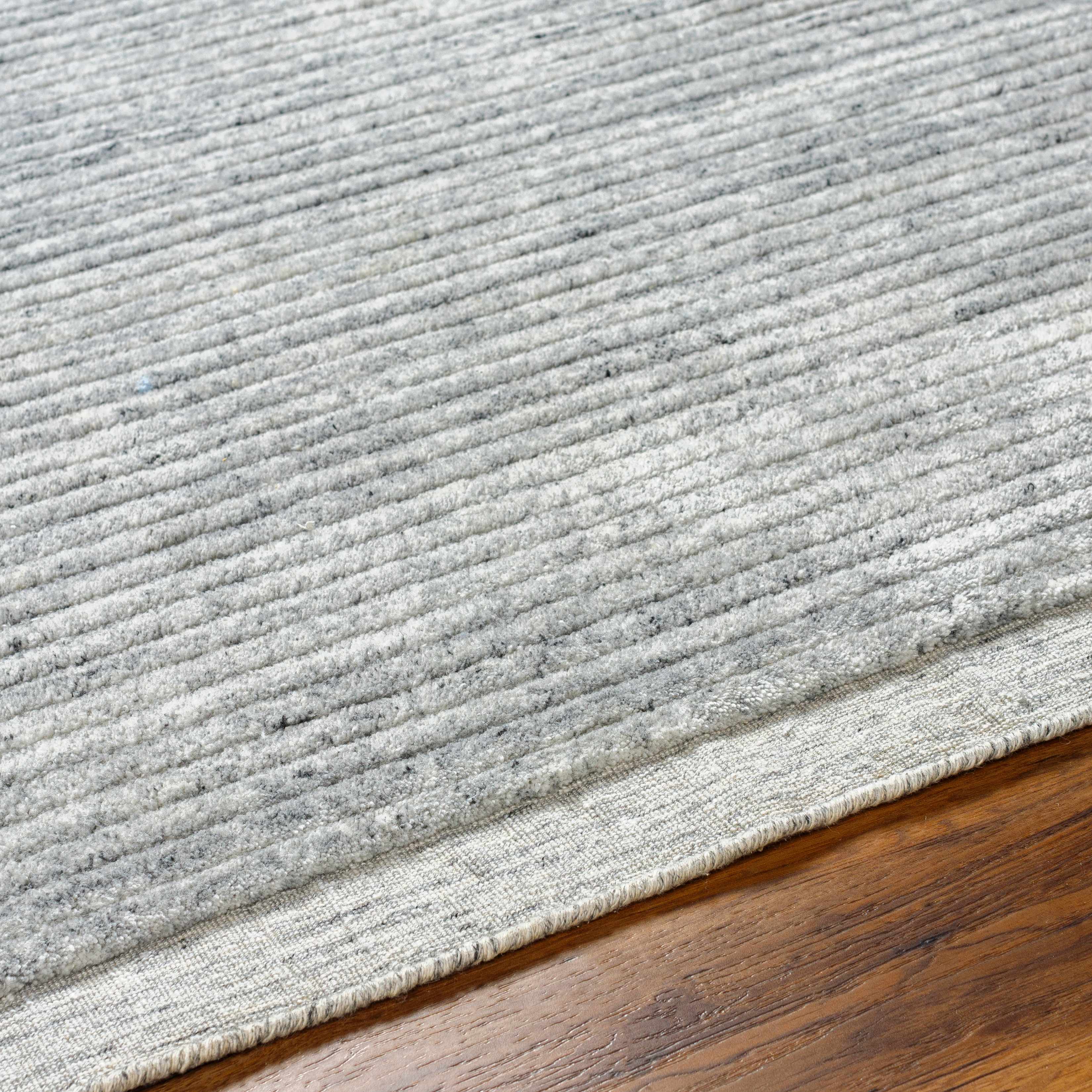 Special Gray Hand Loomed Recycled PET Yarn Area Rug