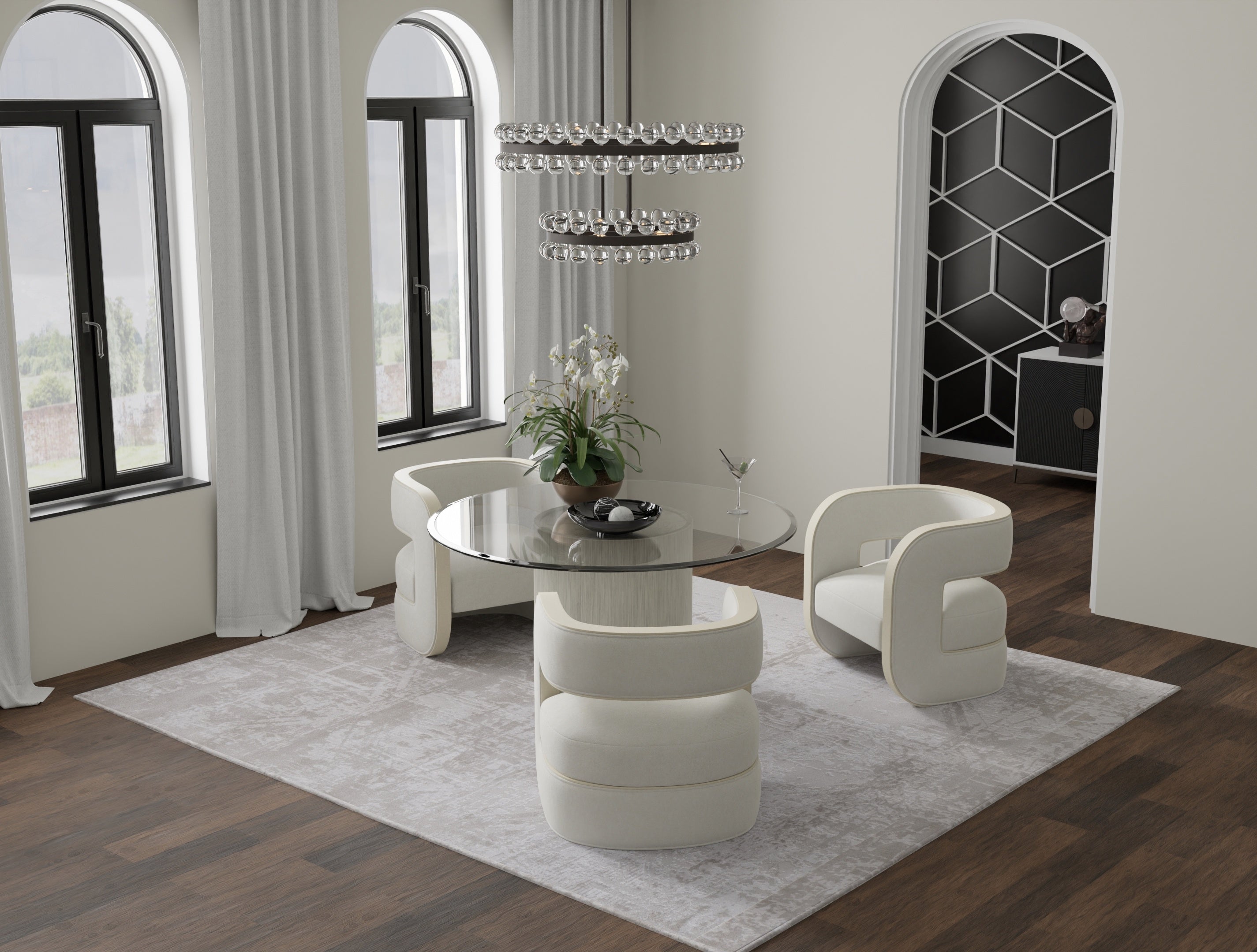 Prasad Modern Abstract - Ivory/Taupe/Silver Area Rug