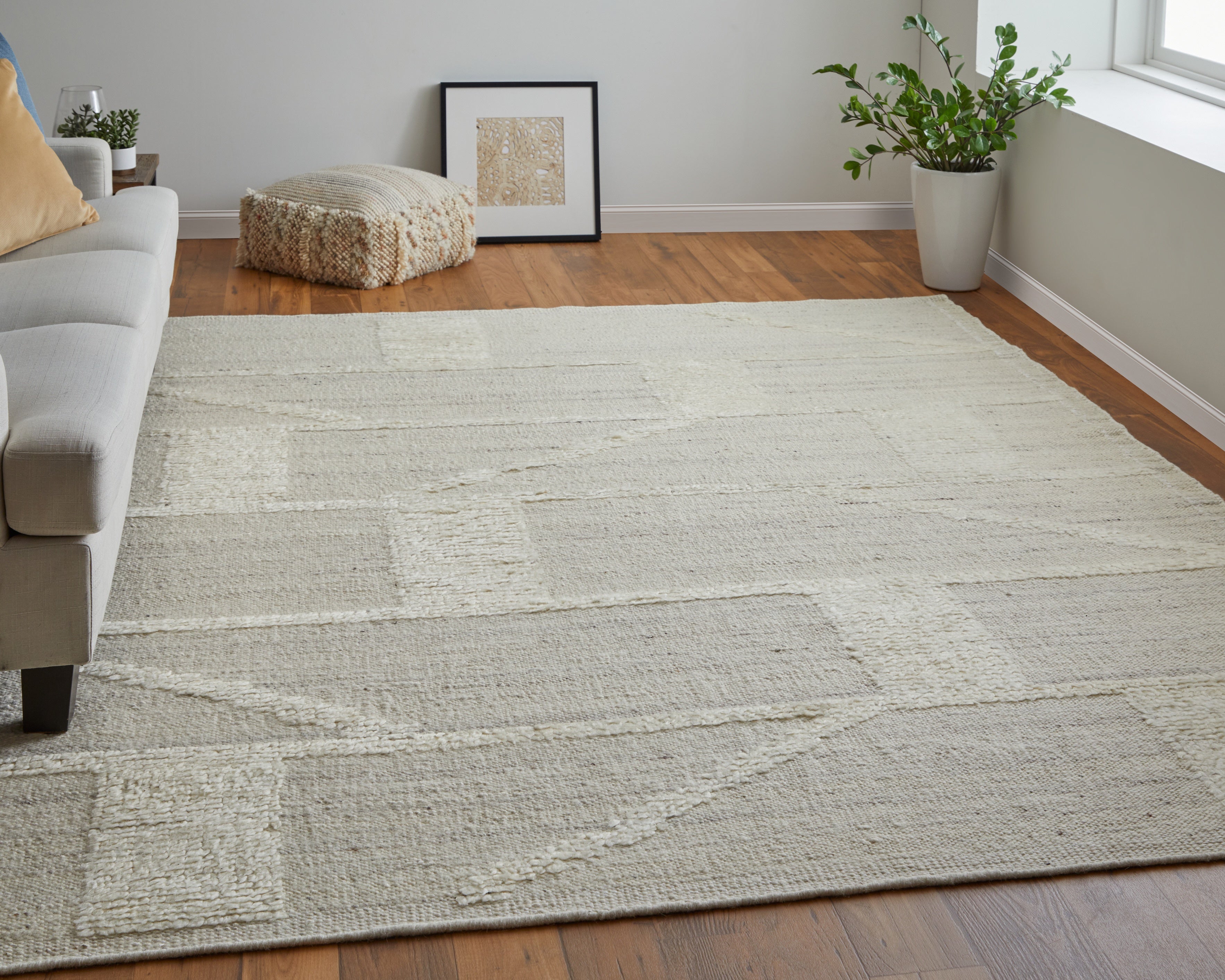 Ashby Transitional Geometric - Tan/Ivory Area Rug