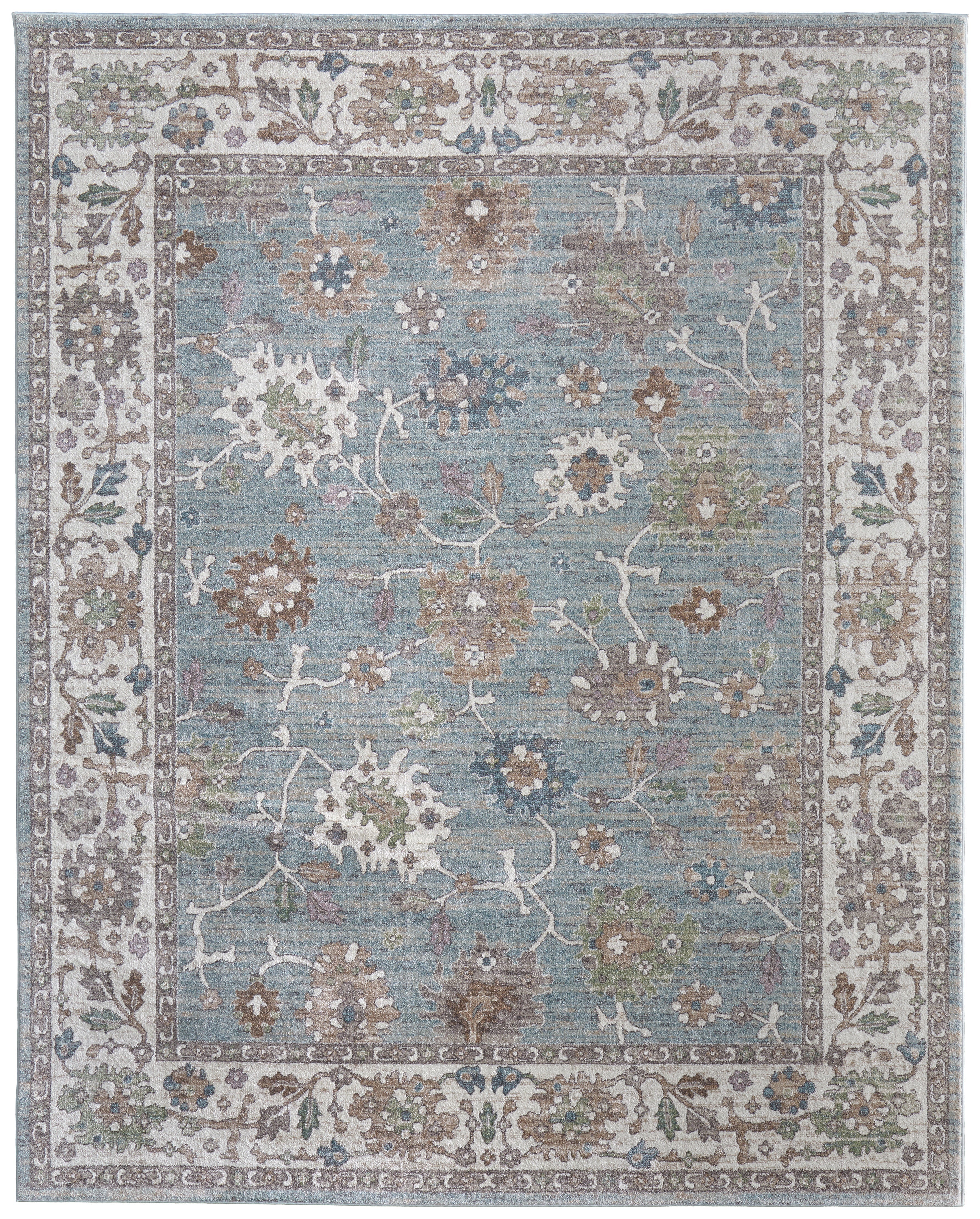Dartmouth Transitional Floral & Botanical - Blue/Ivory/Brown Area Rug