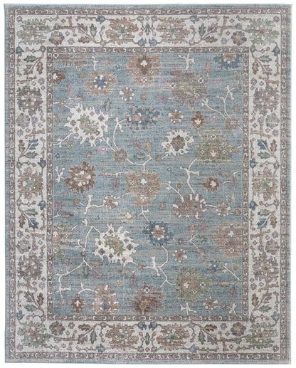 Dartmouth Transitional Floral & Botanical - Blue/Ivory/Brown Area Rug