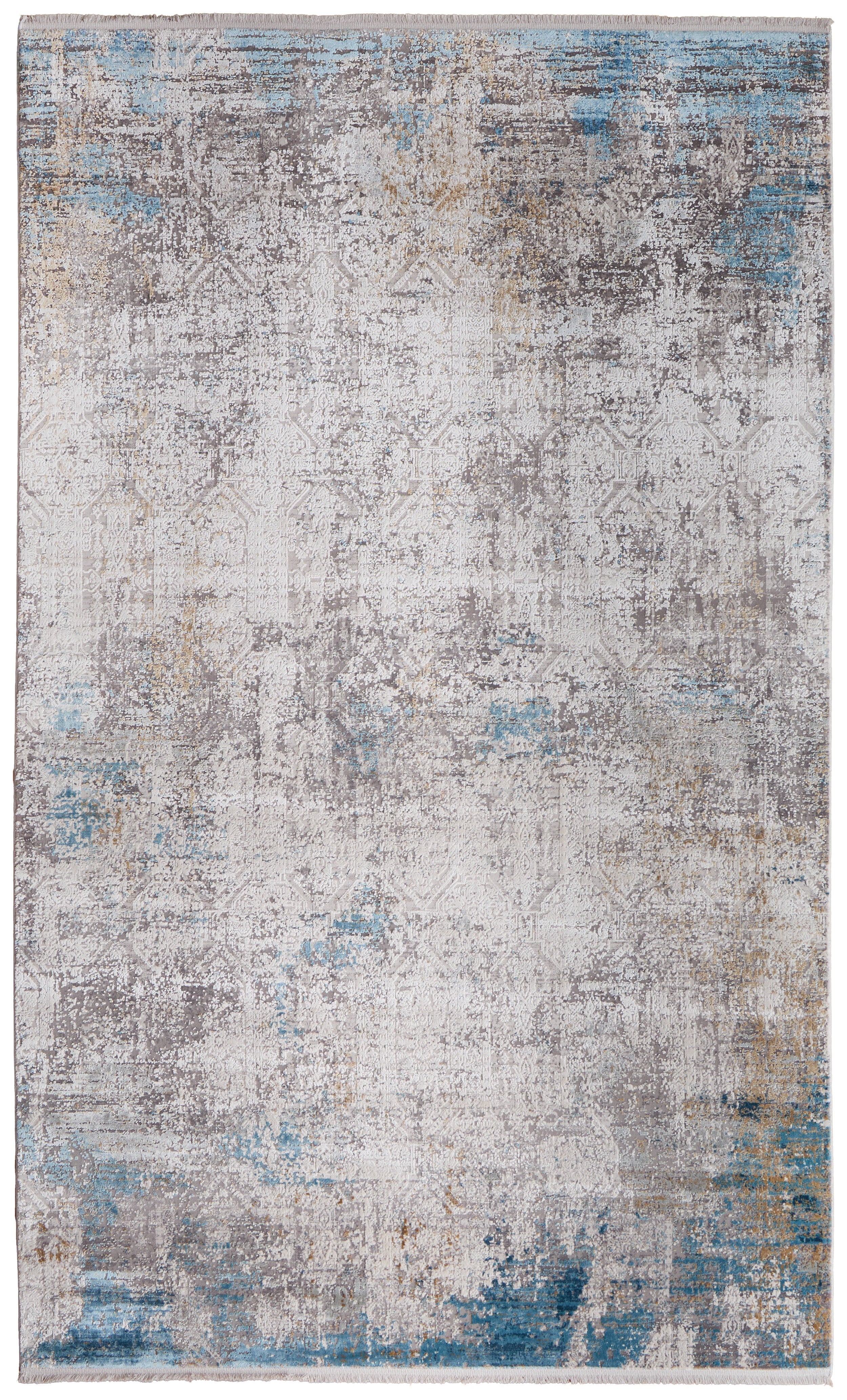 Cadiz Modern Abstract - Ivory/Blue/Gold Area Rug