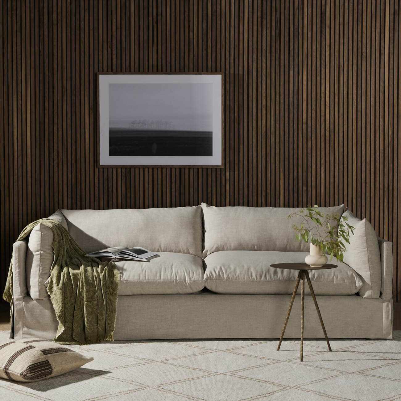 Four Hands Habitat Neutral Slipcover Sofa