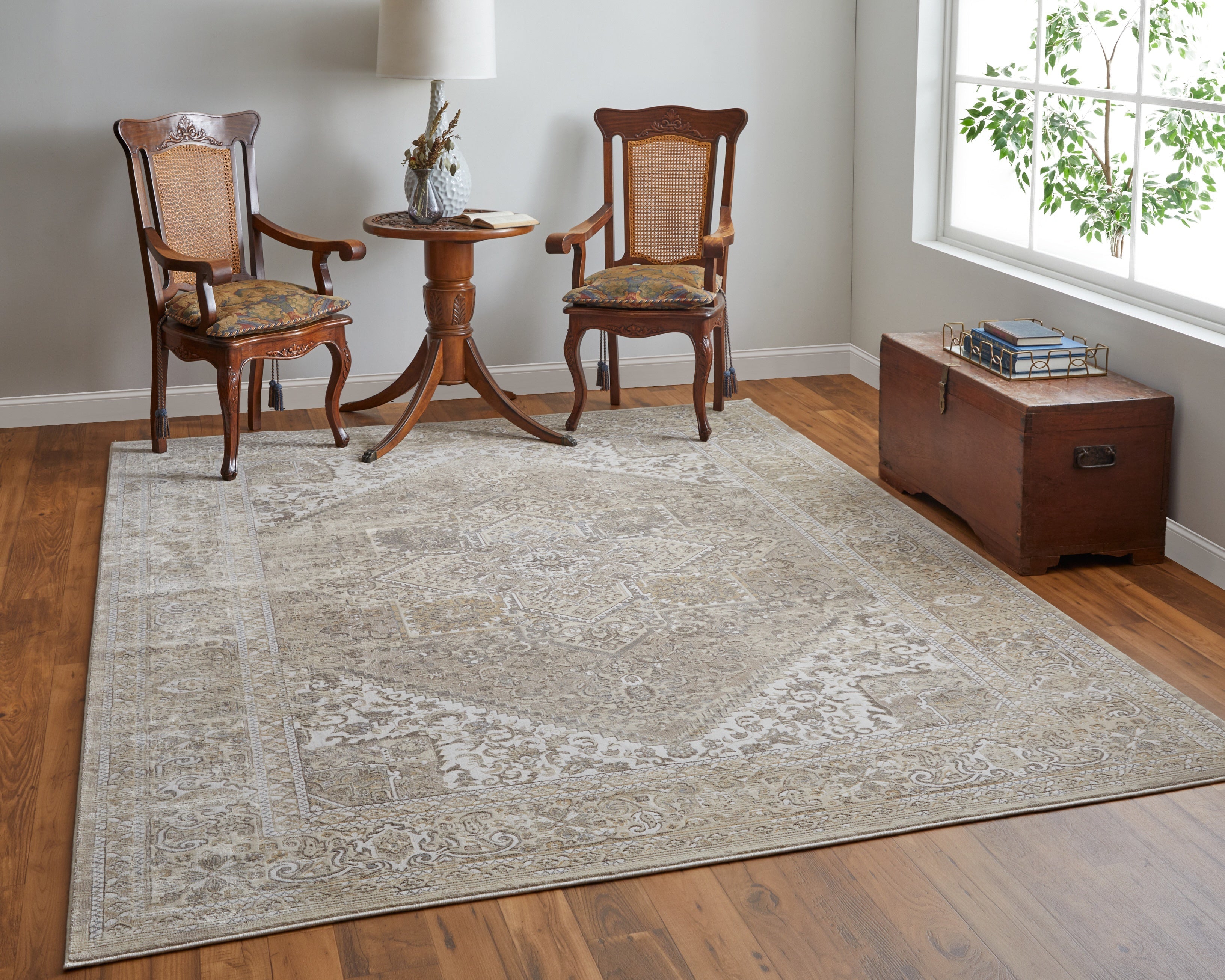 Celene Traditional Medallion - Brown/Ivory/Tan Area Rug