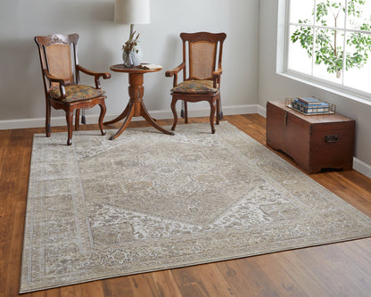 Celene Traditional Medallion - Brown/Ivory/Tan Area Rug