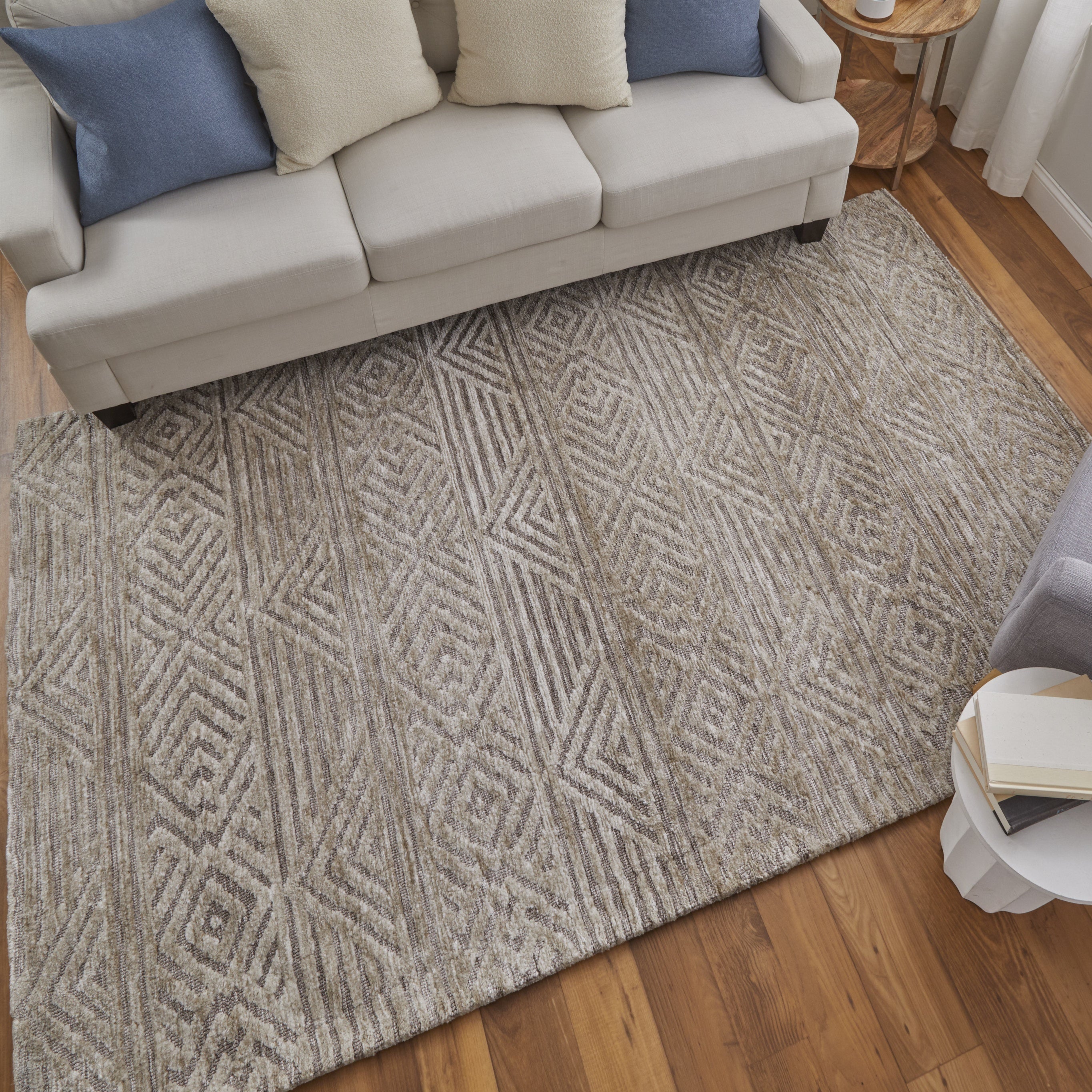 Colton Modern Geometric - Tan/Ivory/Brown Area Rug